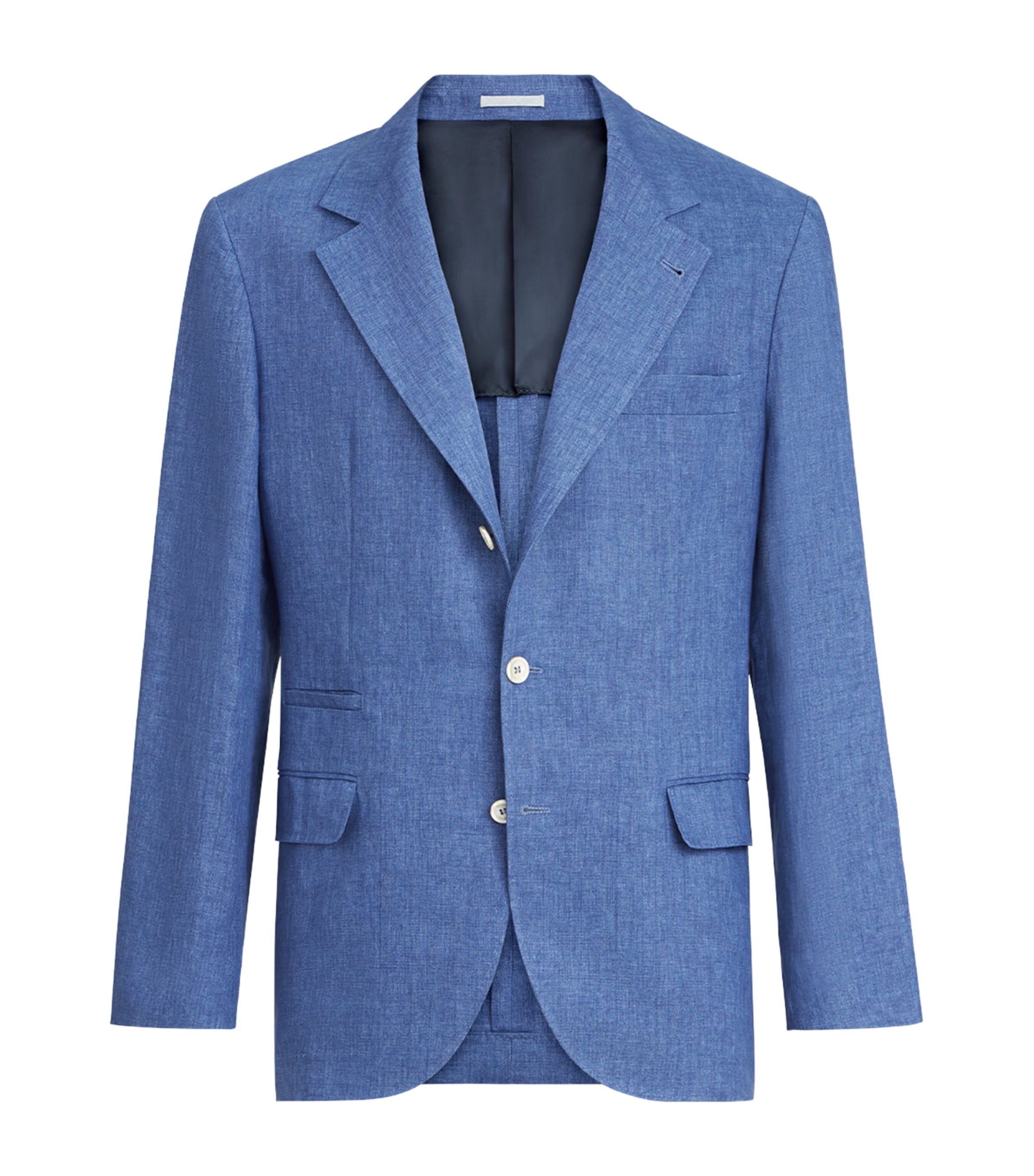 Brunello Cucinelli Mens Linen Single-Breasted Blazer Image 1