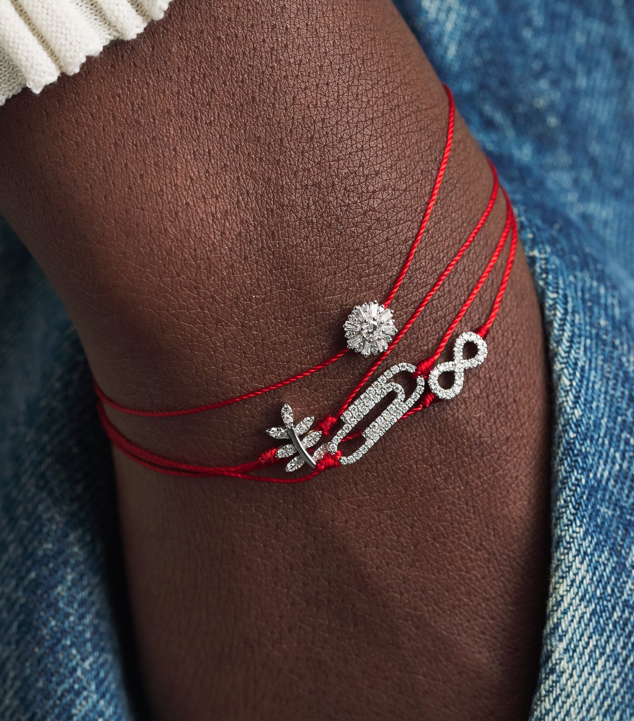 Redline White Gold and Diamond Bagatelle Bracelet Red Image 3