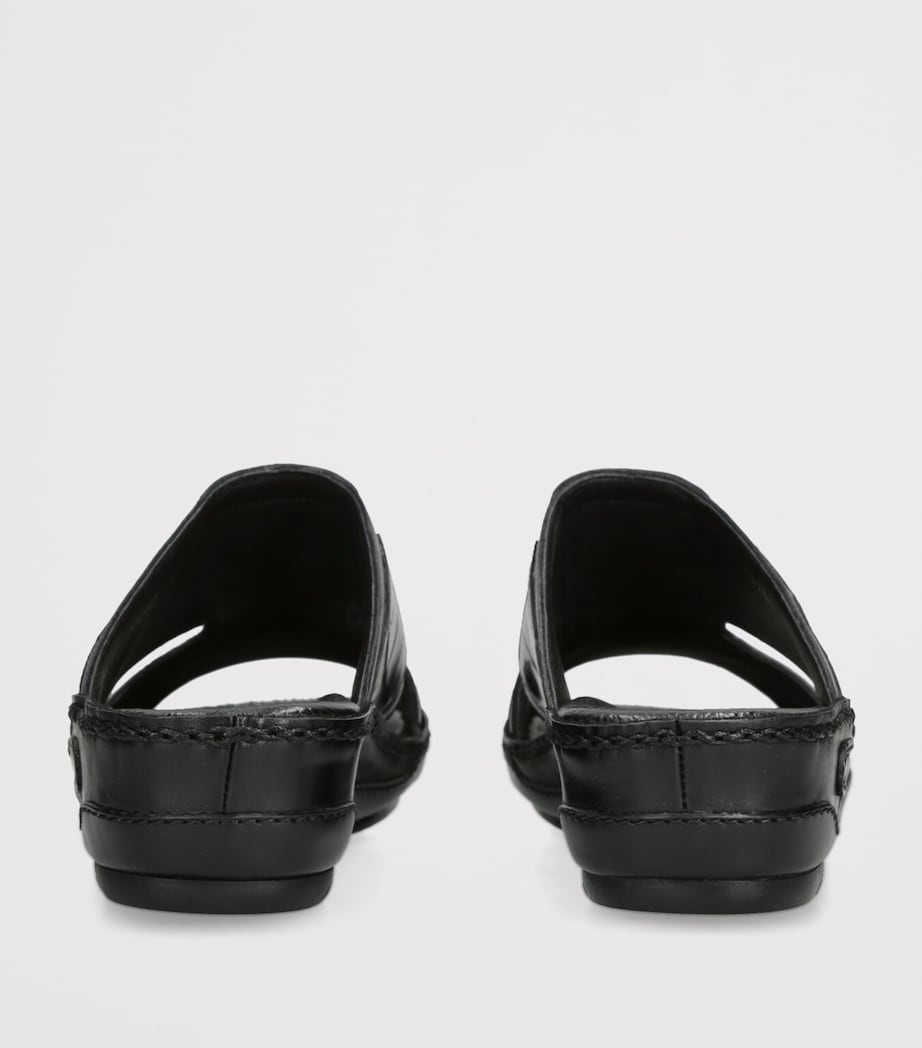 Brotini Alligator Leather Anticato Sandals Black Image 2