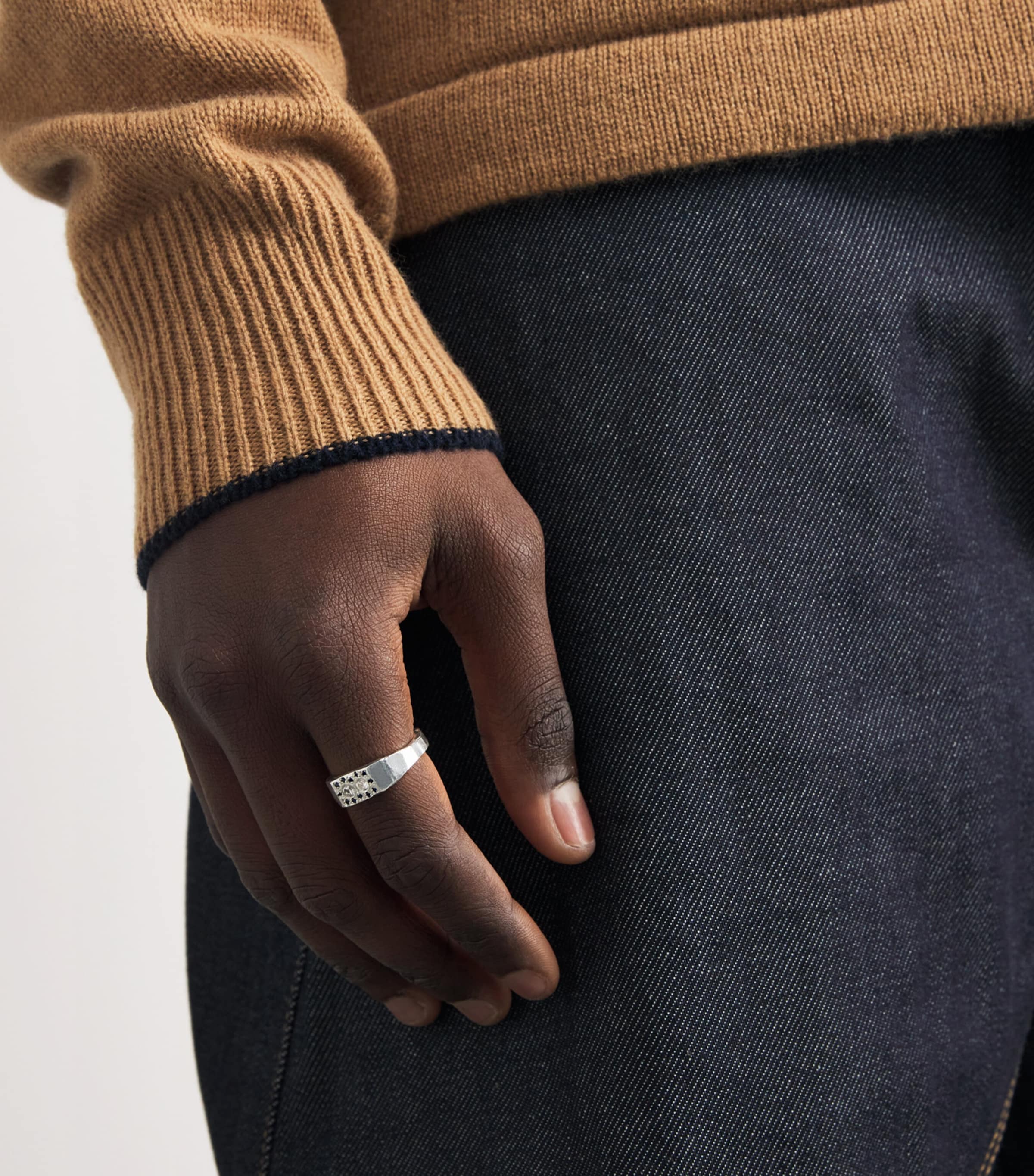 Sterling Silver and Sapphire Double Halo Ring BLUE & WHITE Image 5