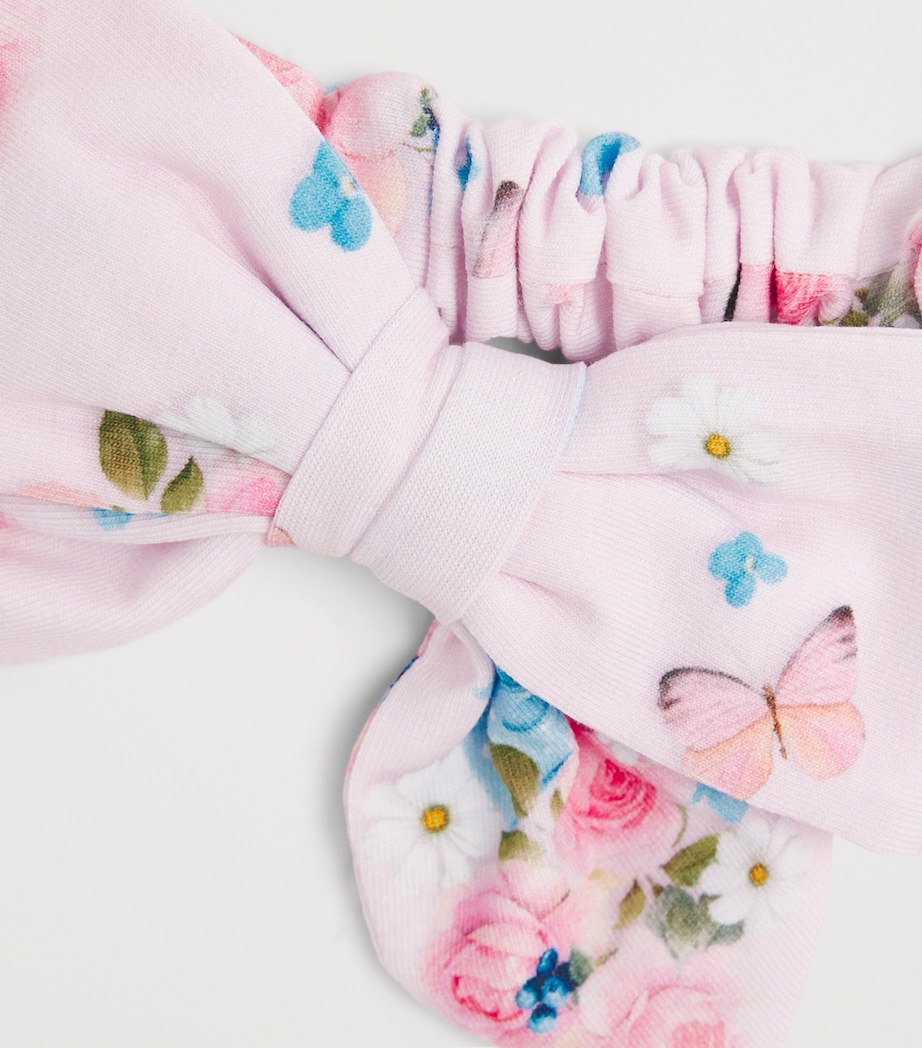 Monnalisa Stretch-Cotton Bow Headband Pink Fairytale Image 2