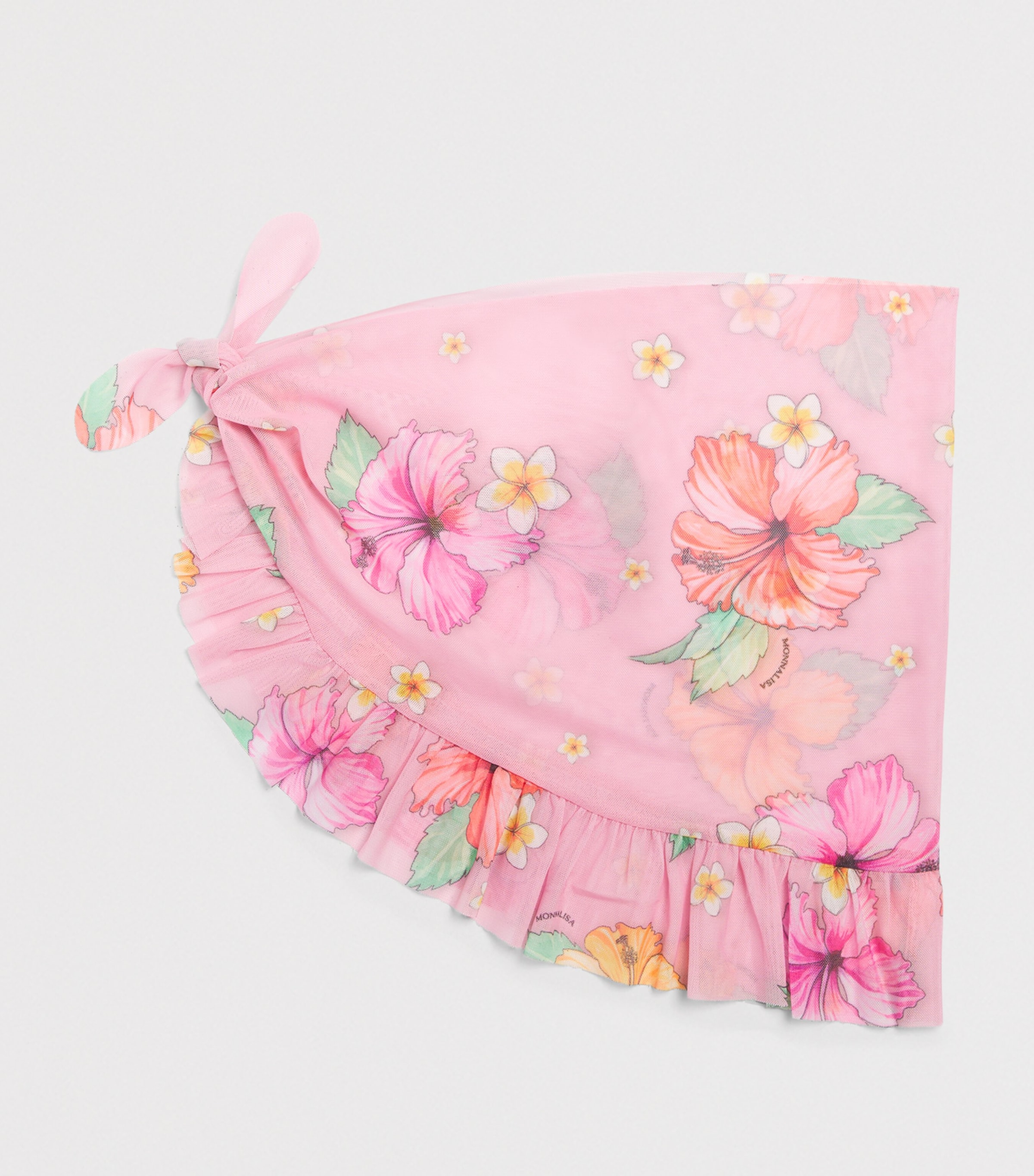 Monnalisa Tulle Floral Scarf Rosa Peach Image 2