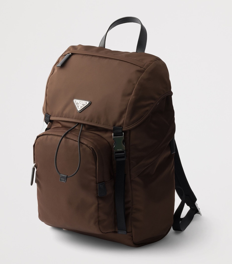 Prada Re-Nylon and Saffiano Leather Backpack Brown Image 2