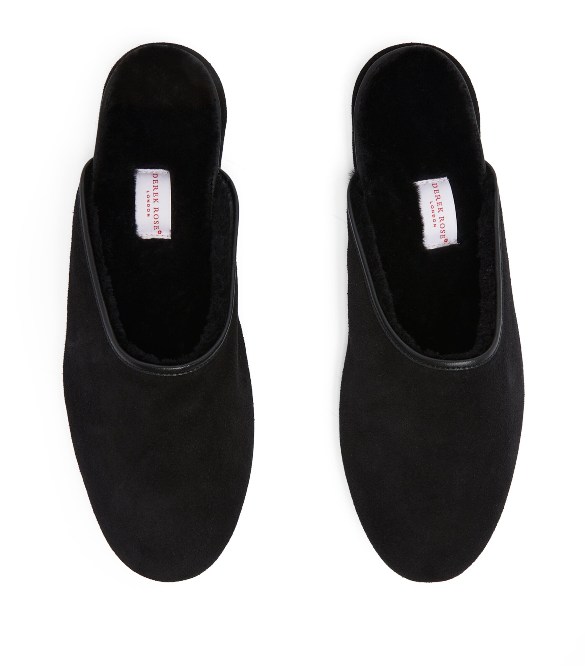 Derek Rose Suede Douglas Slippers Black Image 3