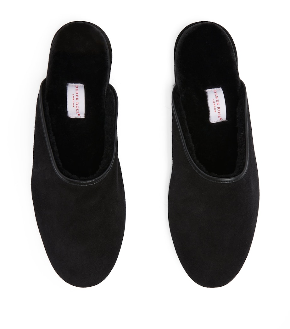Derek Rose Suede Douglas Slippers Black Image 3