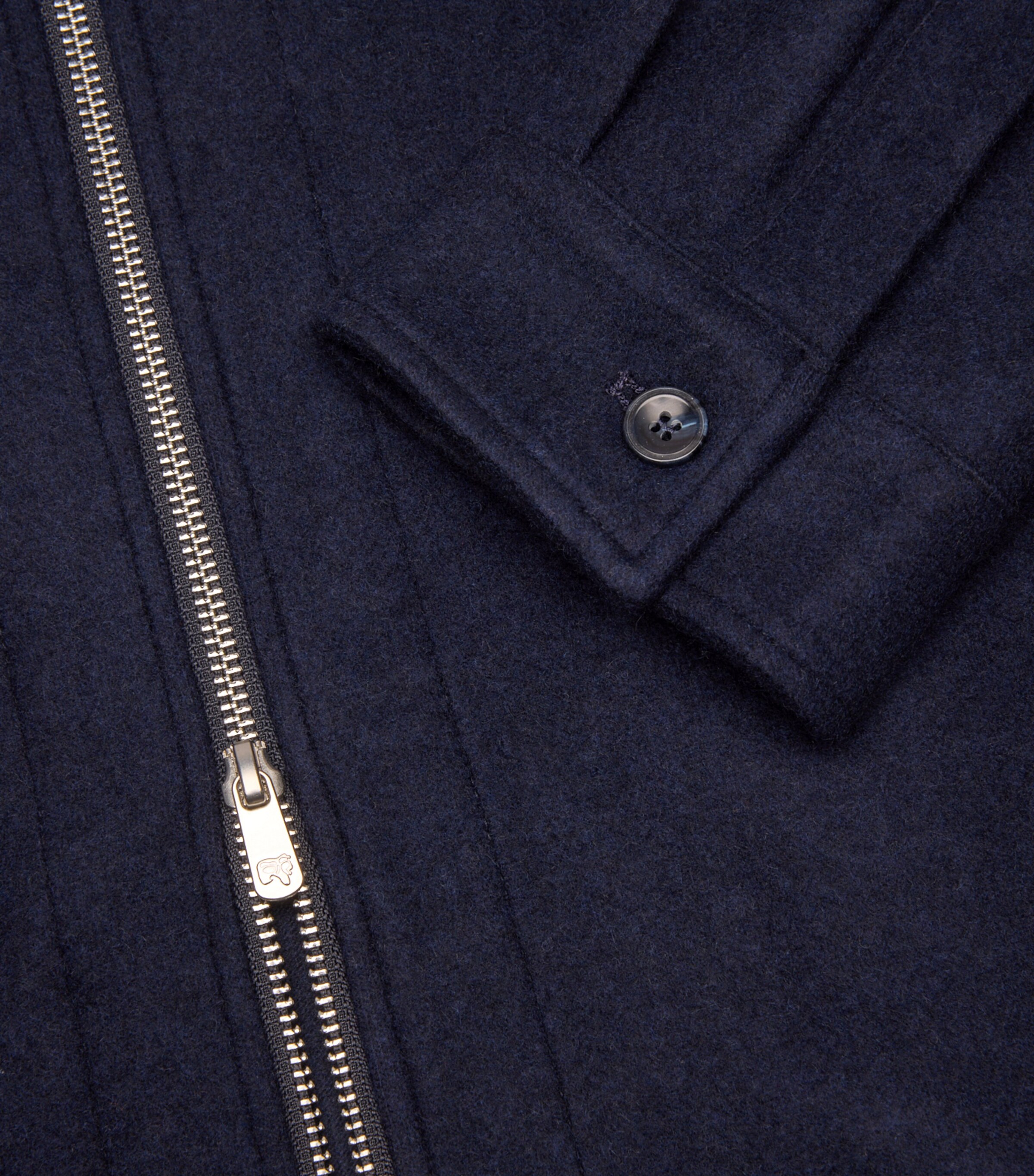 Marco Pescarolo Mens Cashmere 2-Way Zip Jacket Navy Image 5