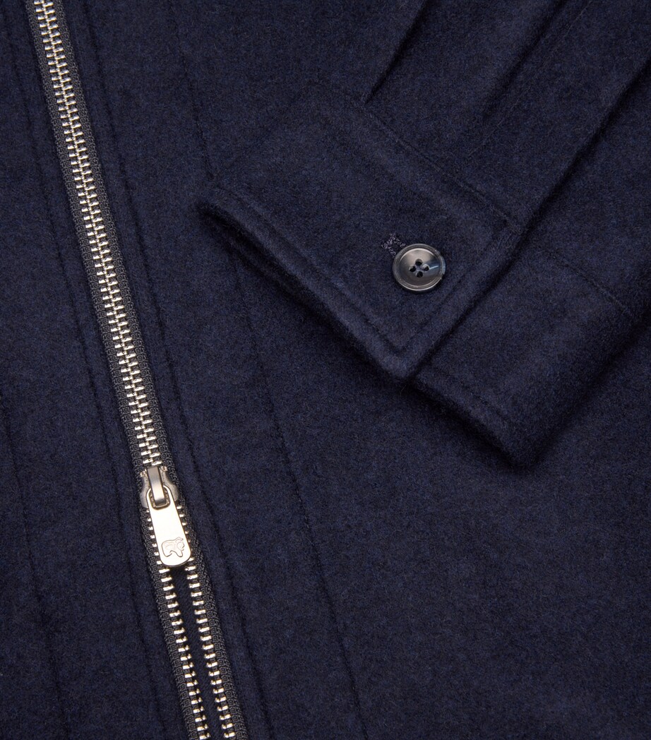 Marco Pescarolo Mens Cashmere 2-Way Zip Jacket Navy Image 5