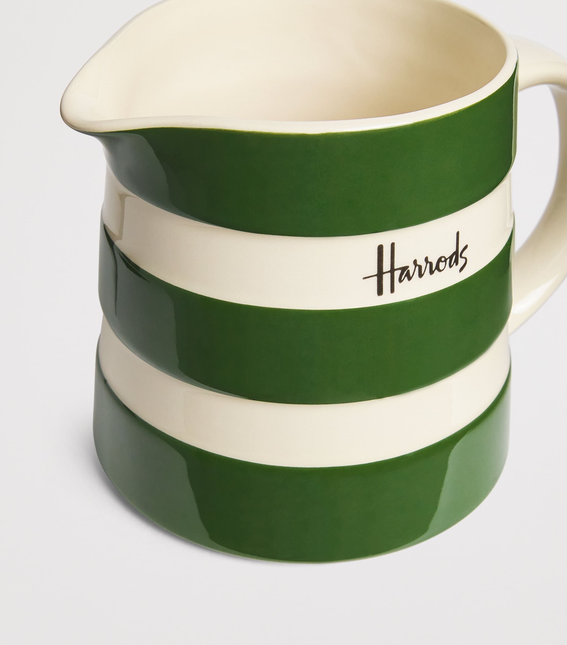Harrods Large Cornish Stripe Jug Green Image 3
