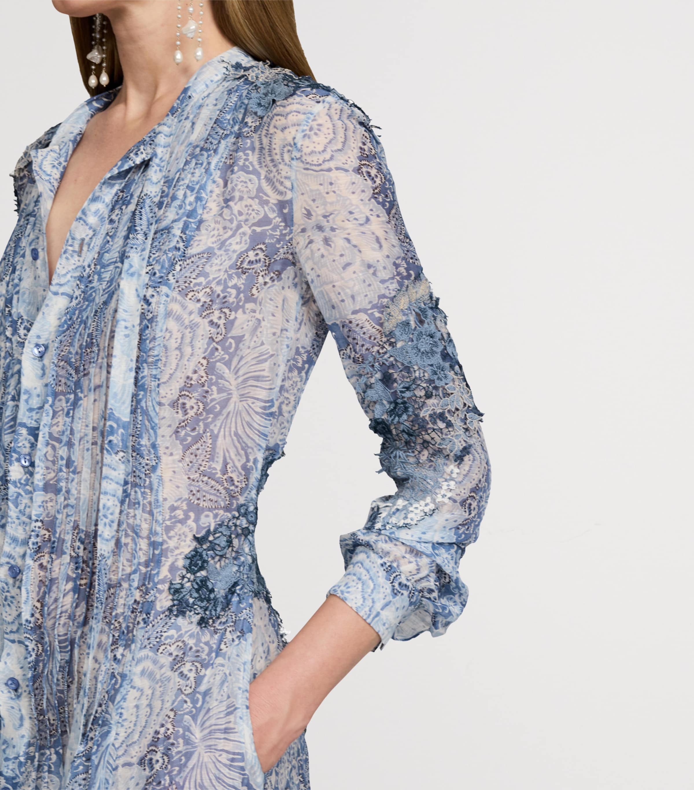 Linen-Silk Hannes Dress BLUE MULTI Image 6