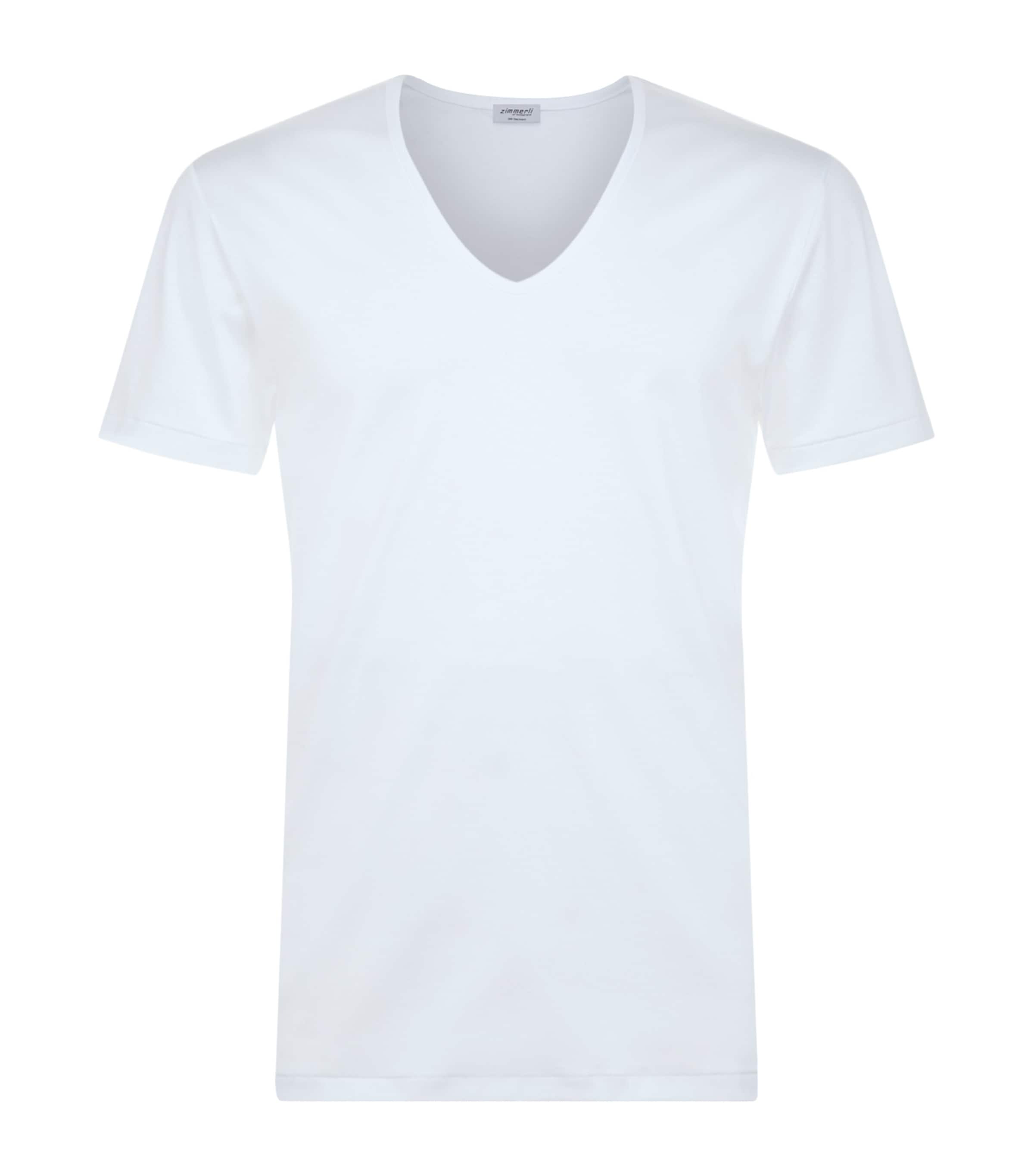 Zimmerli 286 Sea Island V-neck T-shirt In White