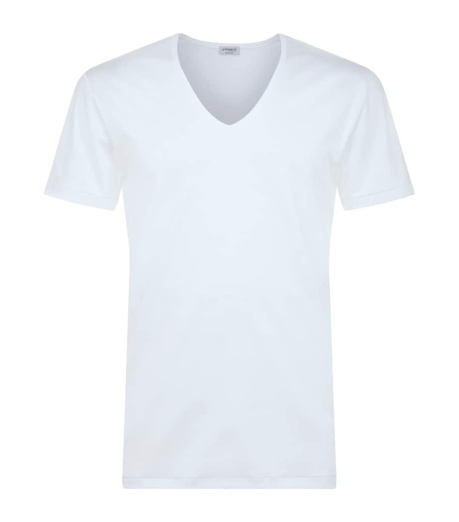 286 Sea Island V-Neck T-Shirt 01 WHITE Image 1