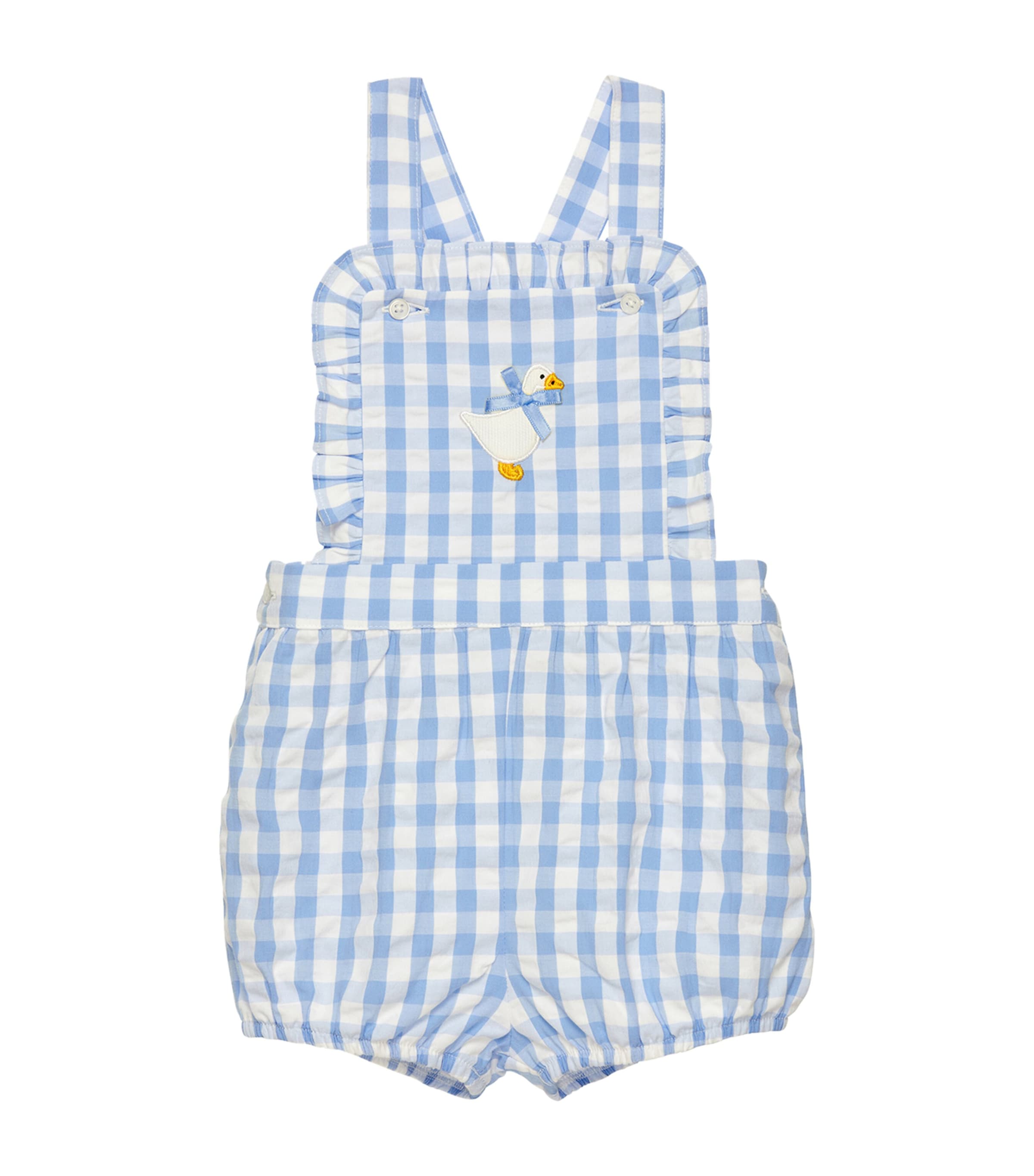 TROTTERS GINGHAM DUCK DUNGAREES 
