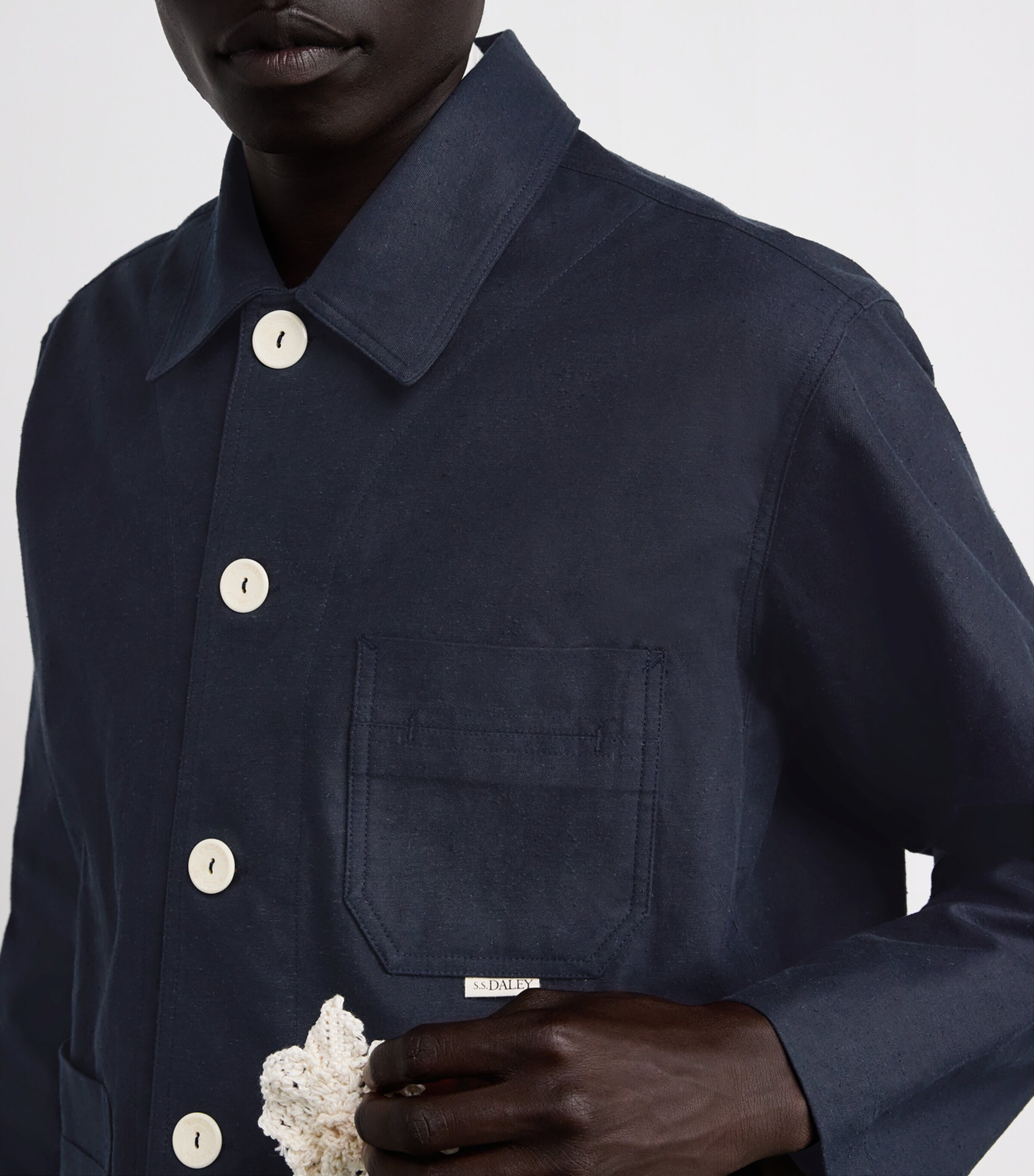 S.S.DALEY Mens Clarence Chore Overshirt Jacket Navy Image 6