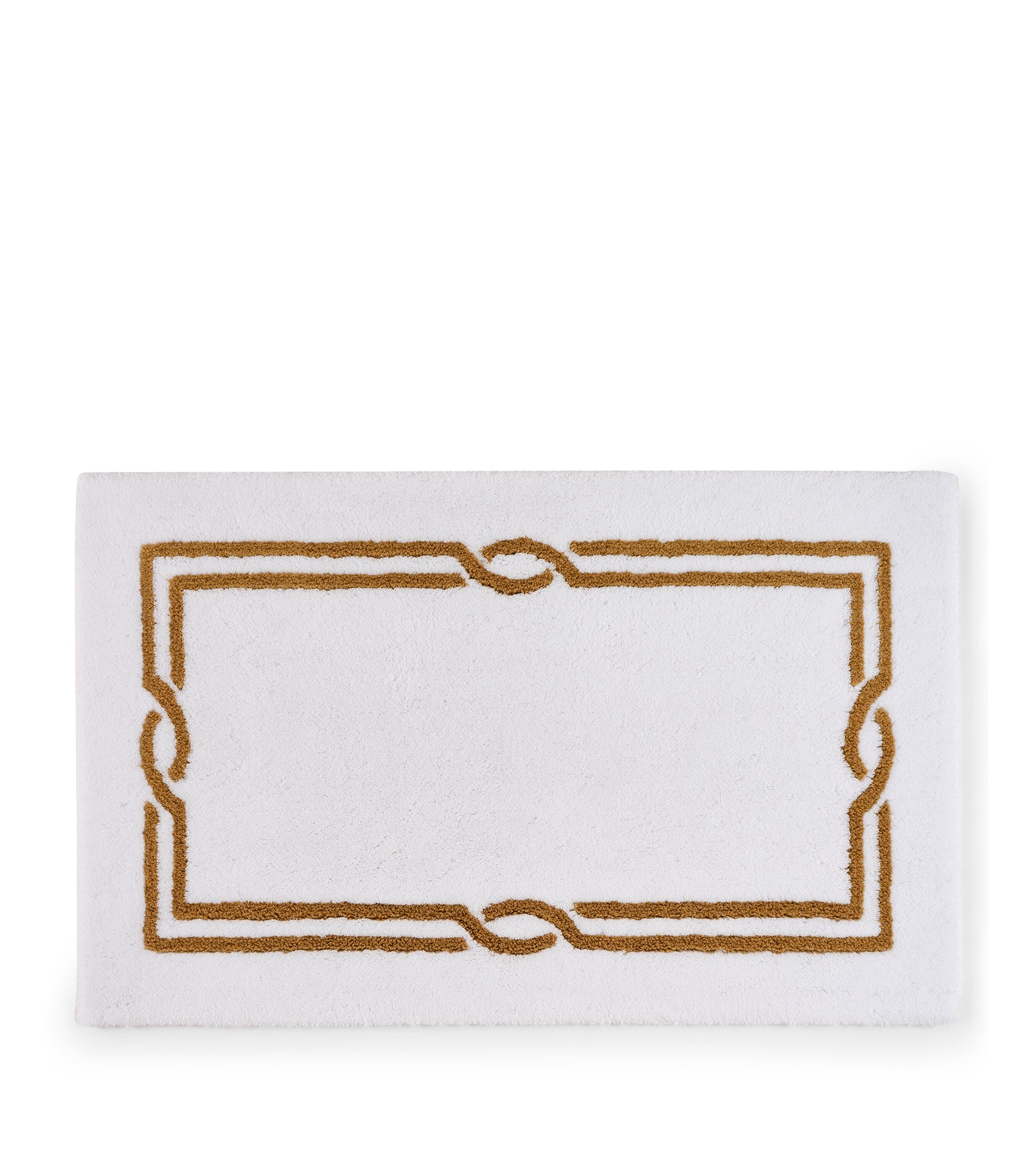 Abyss & Habidecor Cross Bath Mat (70cm x 120cm) White/gold Emb Image 1