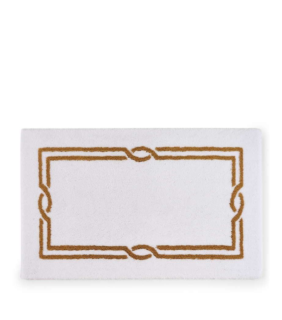 Abyss & Habidecor Cross Bath Mat (70cm x 120cm) White/gold Emb Image 1