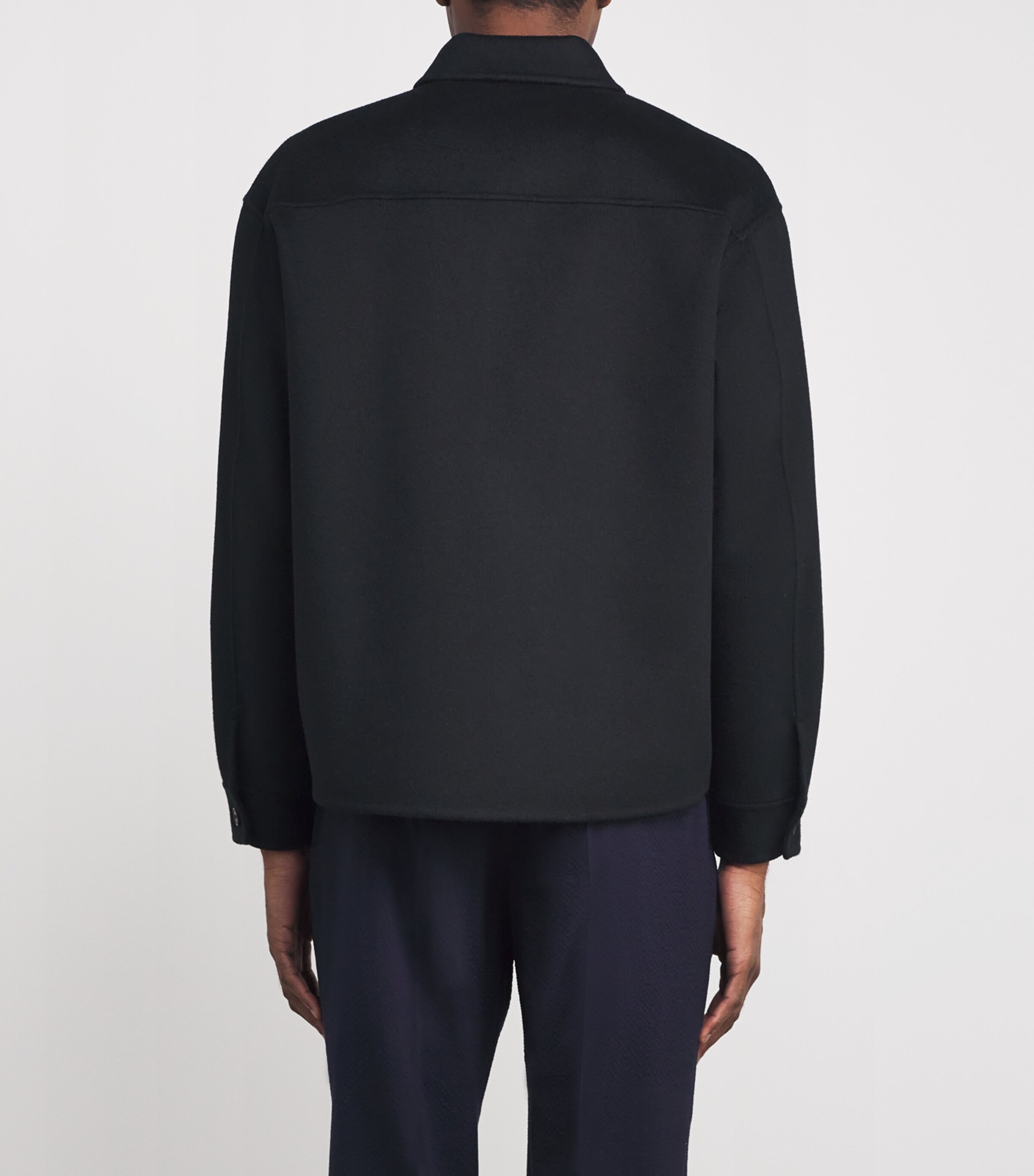 Wool Twin-Pocket Overshirt BLACK Image 4