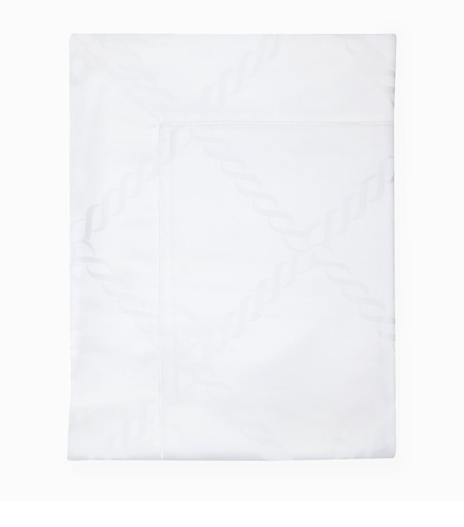 Pratesi Treccia Super King Flat Sheet (300cm x 270cm) White Image 1