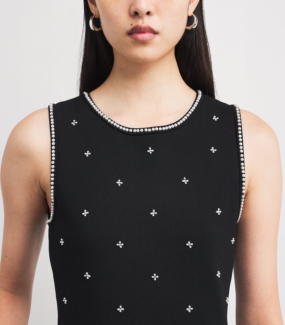 Sandro Paris Womens Rhinestone Floral 2-in-1 Dress Black Image 4