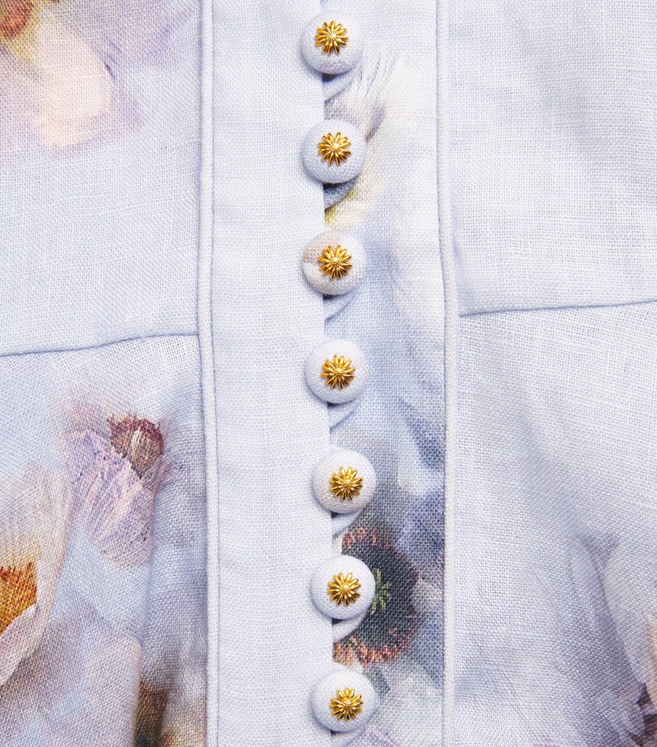 Linen Hypnotic Mini Dress LILAC POPPY Image 4