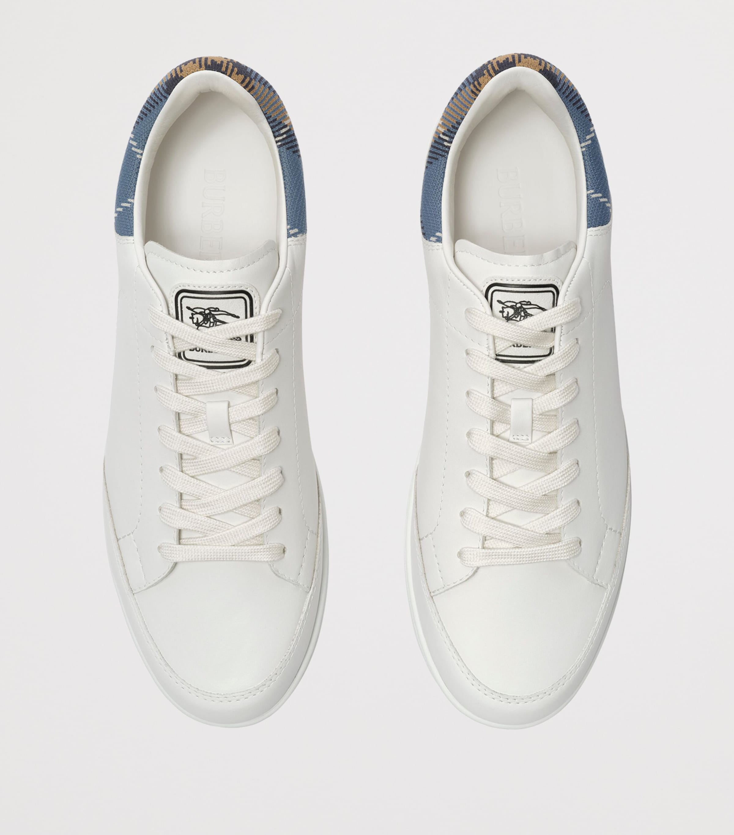 Burberry Leather Set Sneakers Por. White/wave Blue Image 2
