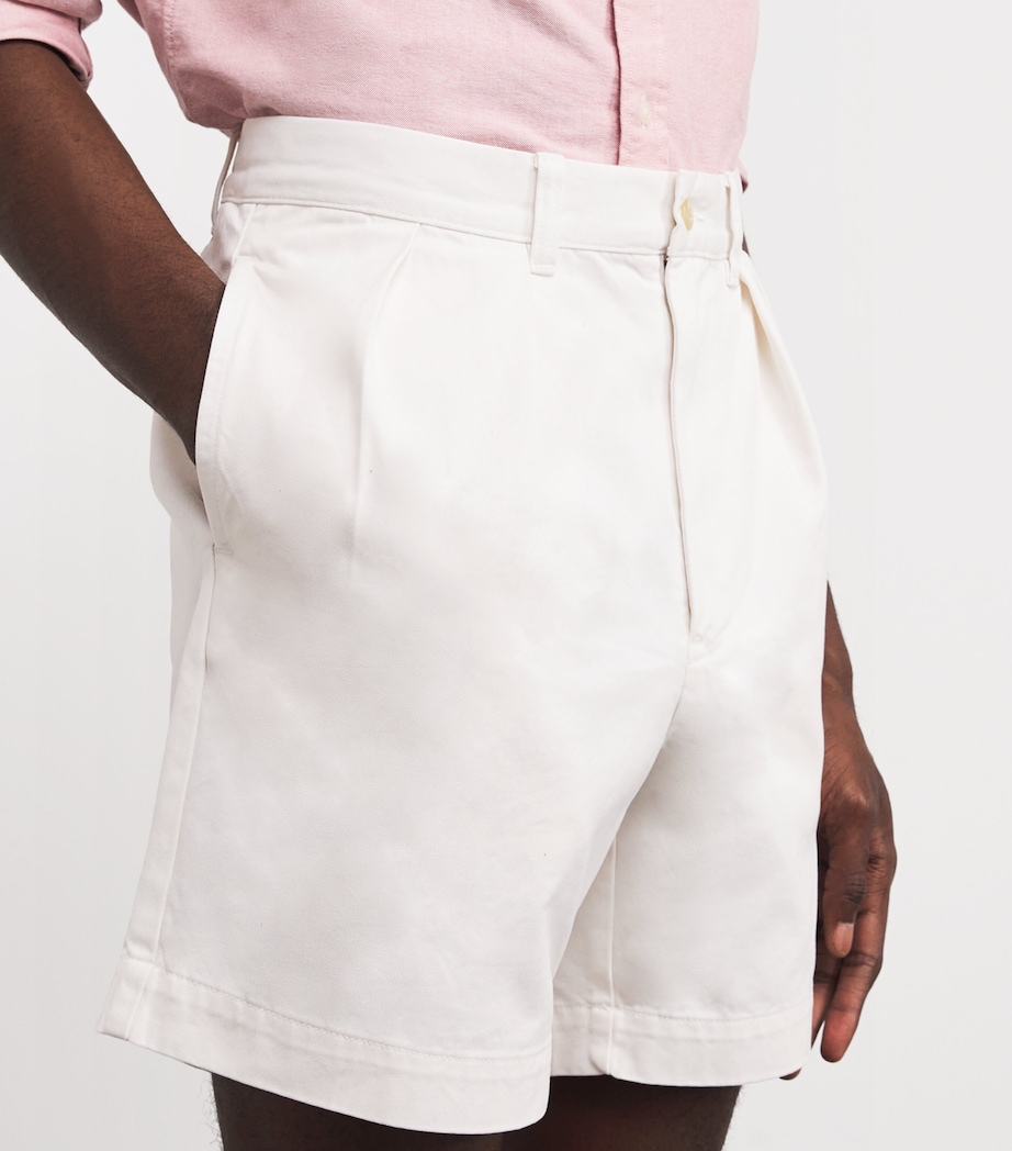 Cotton Pleated Cormac Shorts WHITE Image 6