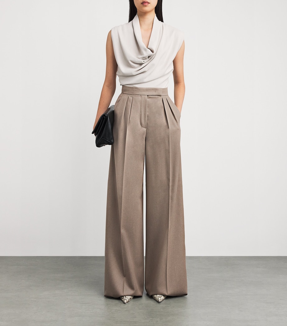 Virgin Wool Wide-Leg Trousers HAZELNUT BROWN Image 2