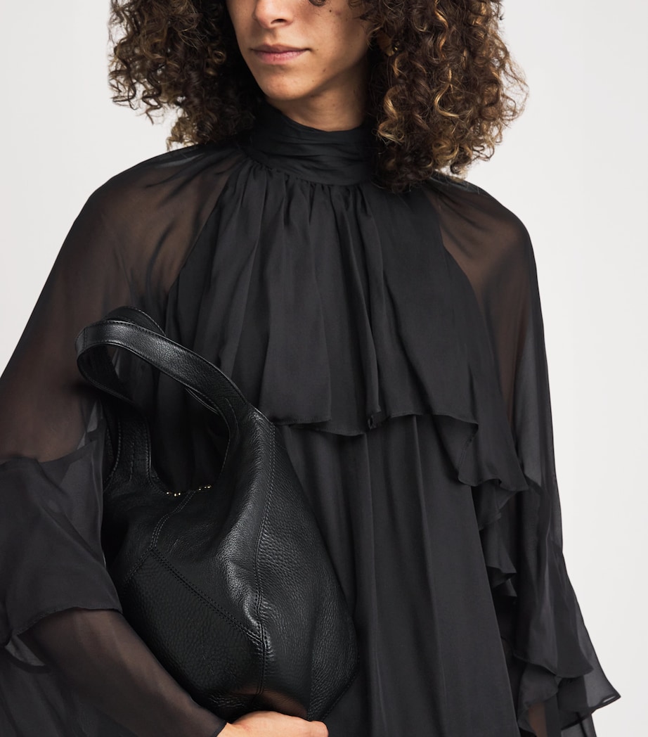 Silk Tiered Adlington Mini Dress BLACK Image 4
