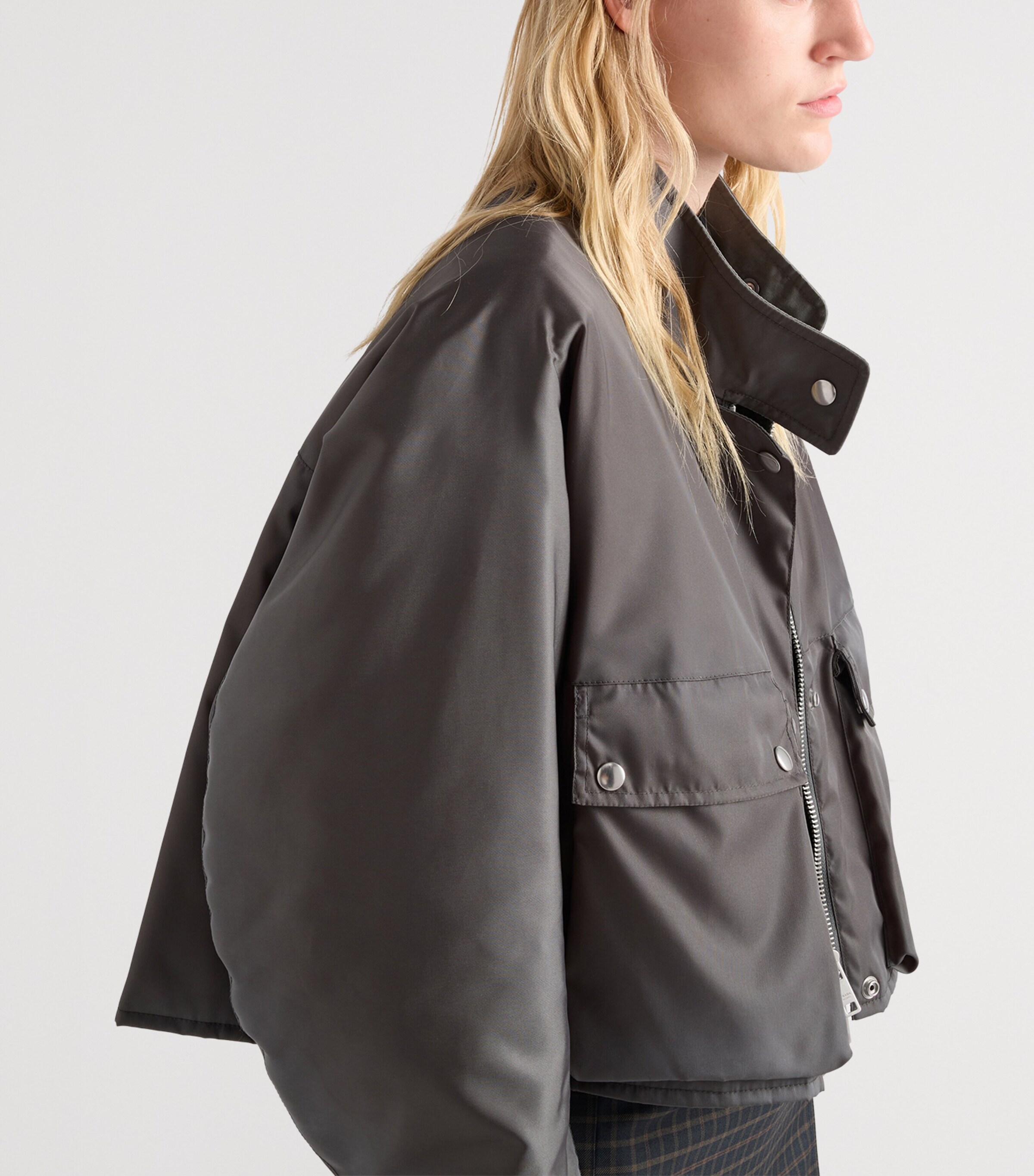Prada Womens Washed Re-Nylon Jacket Grey Image 6