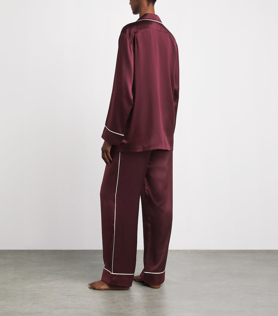 Olivia von Halle Womens Silk Yves Pyjama Set Raisin Image 4