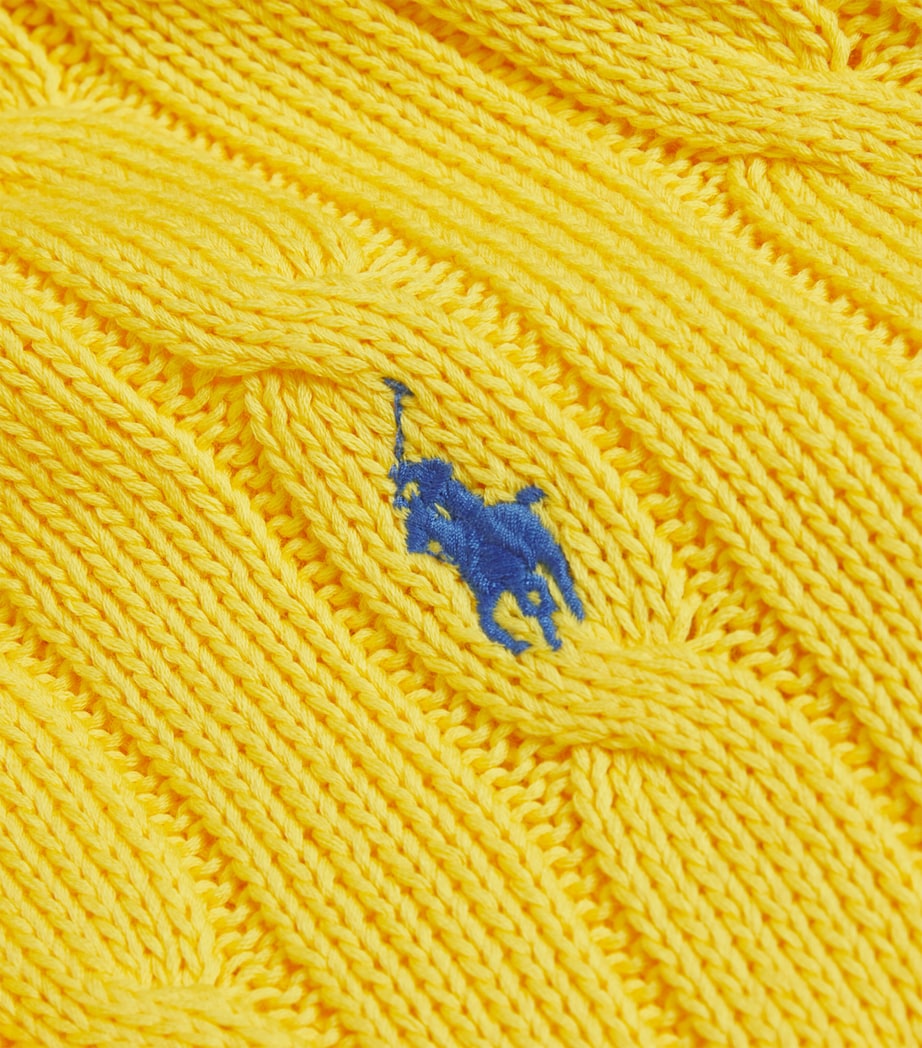 Pima Cotton Cable Knit Sweater YELLOW Image 5