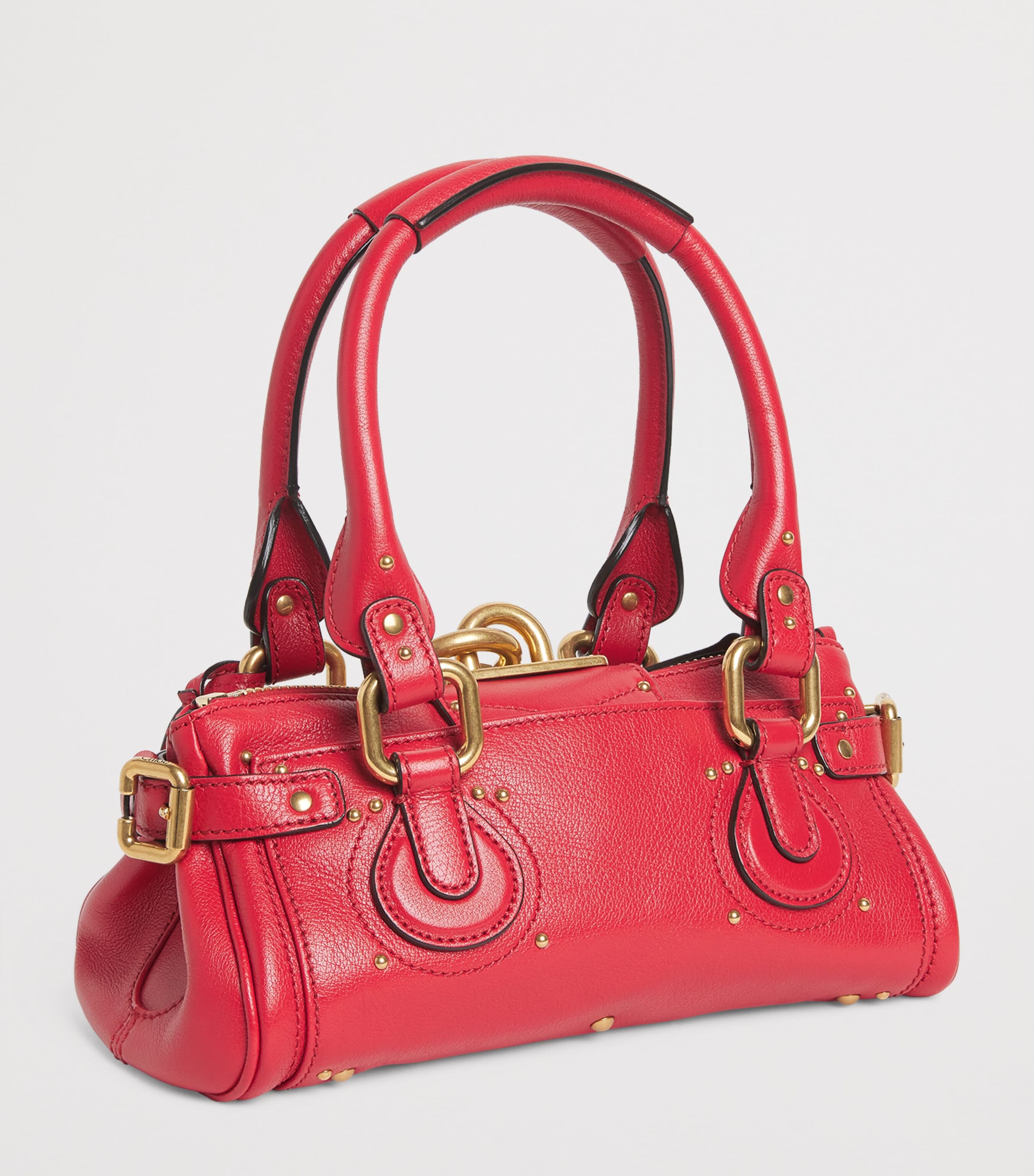 Chloé Small Leather Paddington Top-Handle Bag Tulip Red Image 2