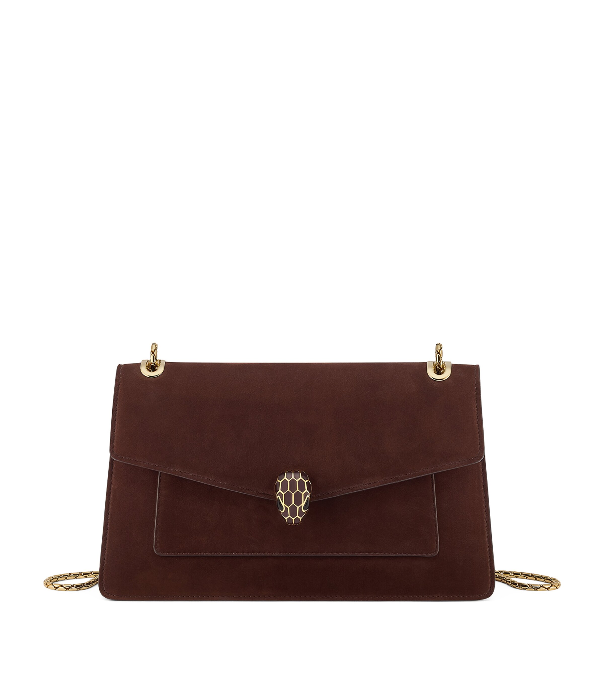 Bvlgari Brown Nubuck Leather Serpenti Forever Shoulder Bag