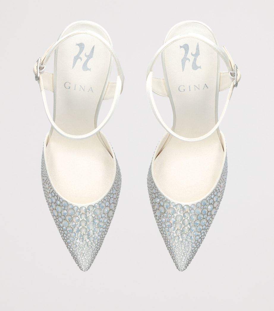 Satin Embellished Karla Pumps 85 CREAM COMB Image 4
