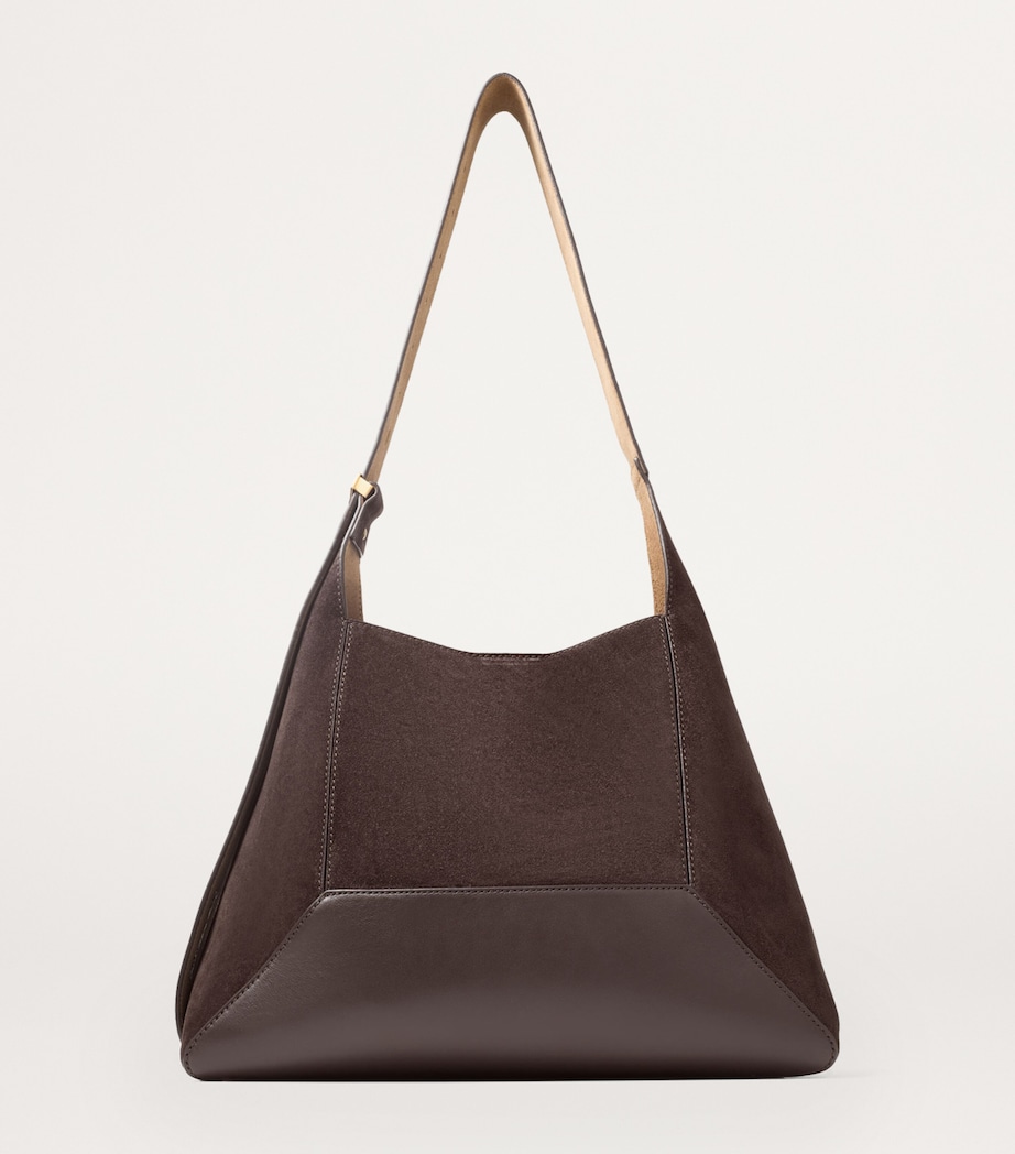 Medium Suede Diamond Shoulder Bag COFFEE/GOLD Image 4