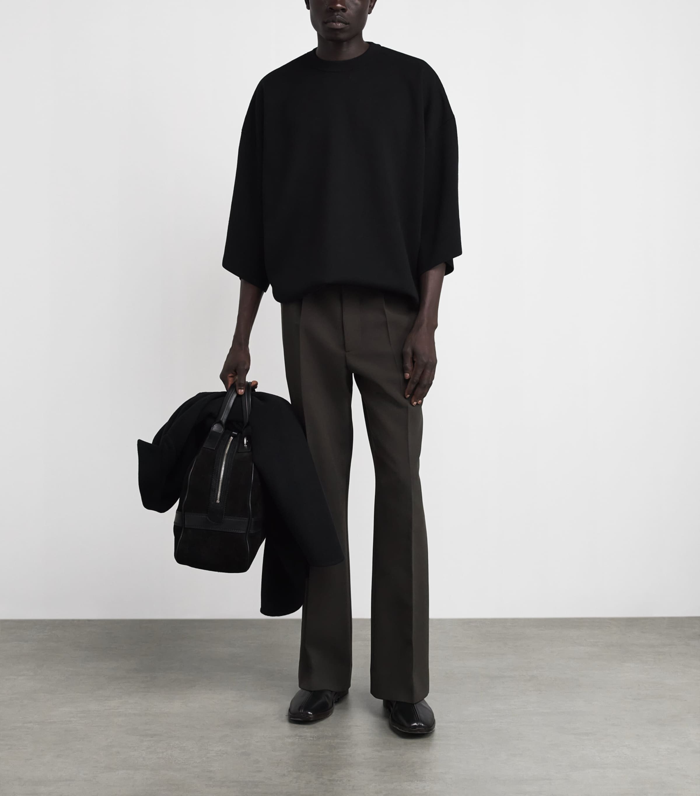 Fear Of God Mens Wool-Blend Straight Trousers Brown / Image 2