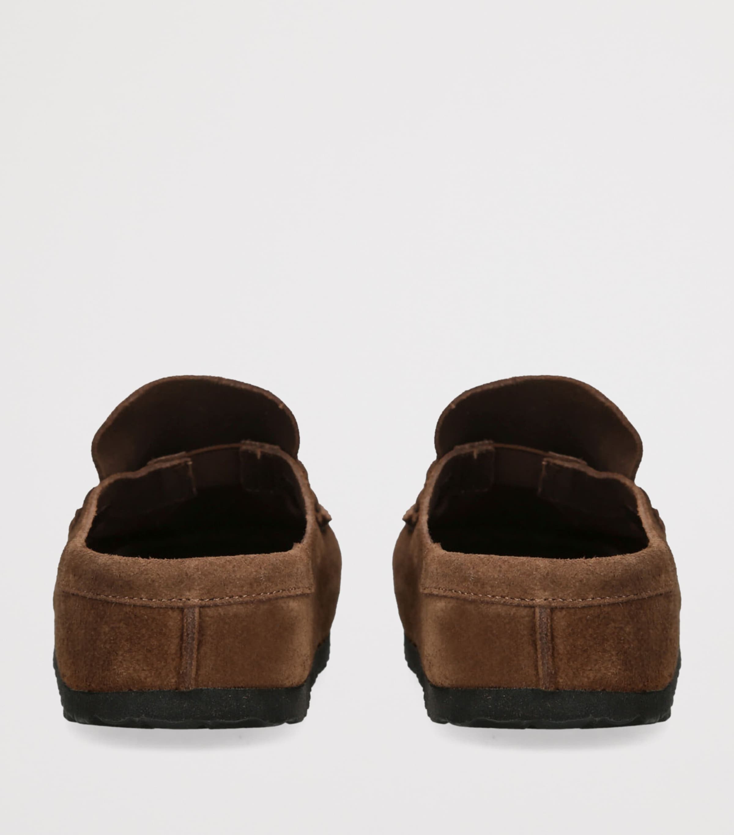 Birkenstock Suede Naples Wrapped Clogs (Narrow Fit) Dark Brown Image 2