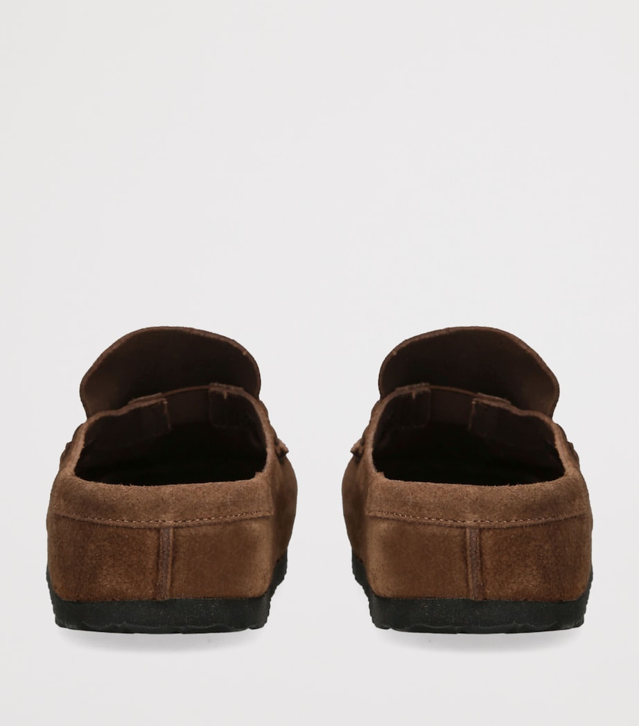 Birkenstock Suede Naples Wrapped Clogs (Narrow Fit) Dark Brown Image 2