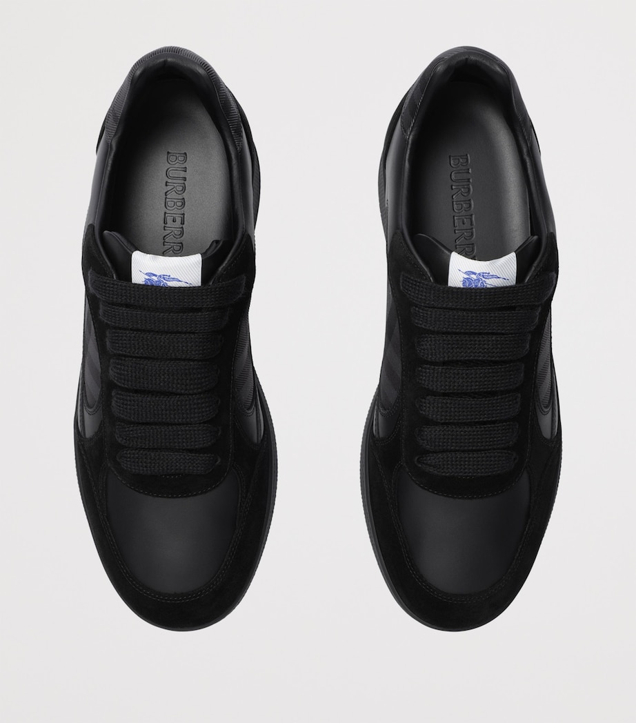 Burberry Leather Check Terrace Sneakers Blackirongreyipchk Image 4