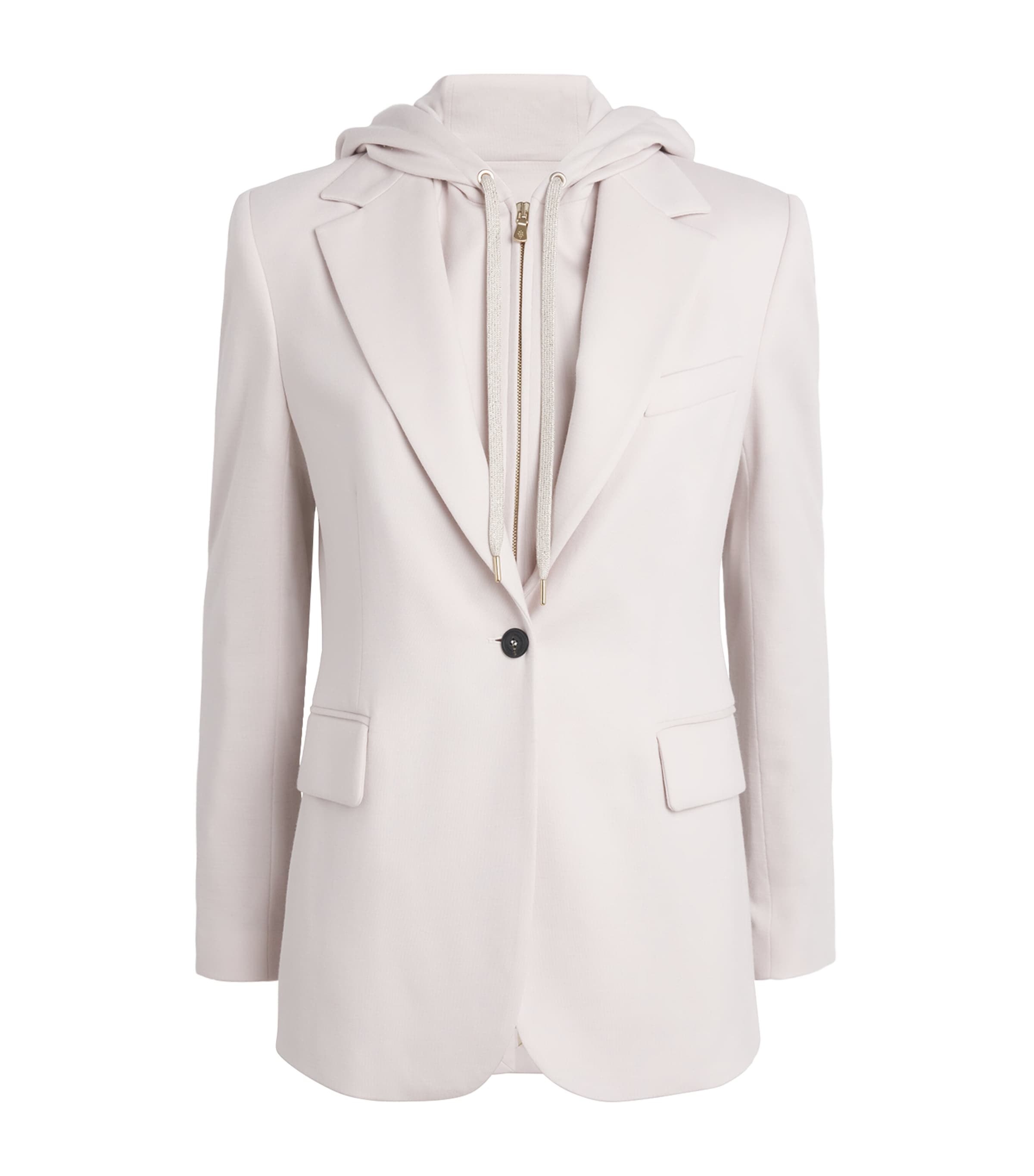 Eleventy Stretch-cotton Layered Blazer In White