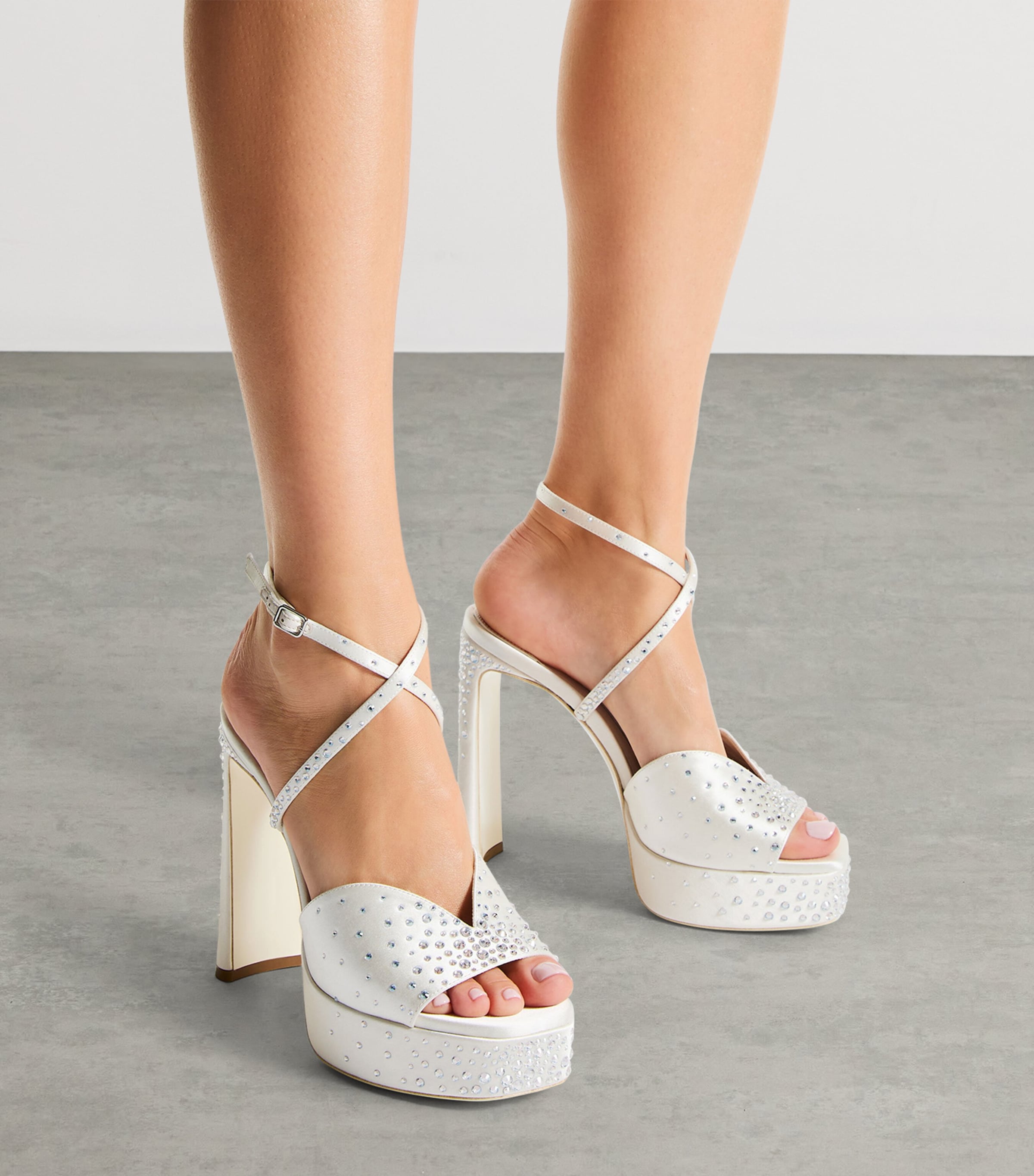 Jimmy Choo Ivory Karli 125 Satin Platform Sandals | Harrods US