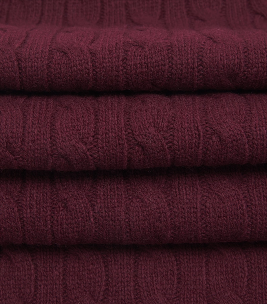 Wool-Blend Cable-Knit Scarf RED Image 4