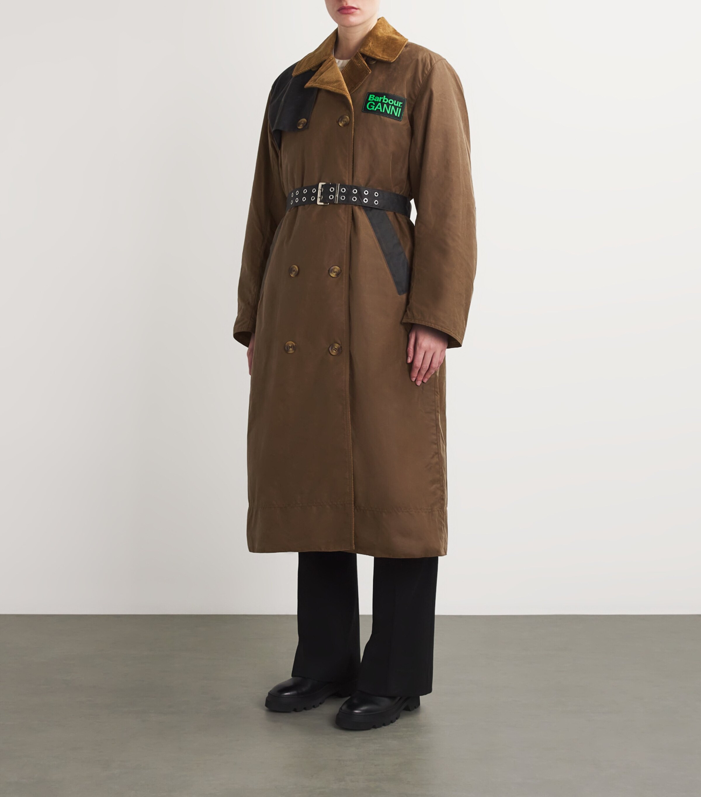 Barbour Brown x GANNI Waxed Trench Coat | Harrods US