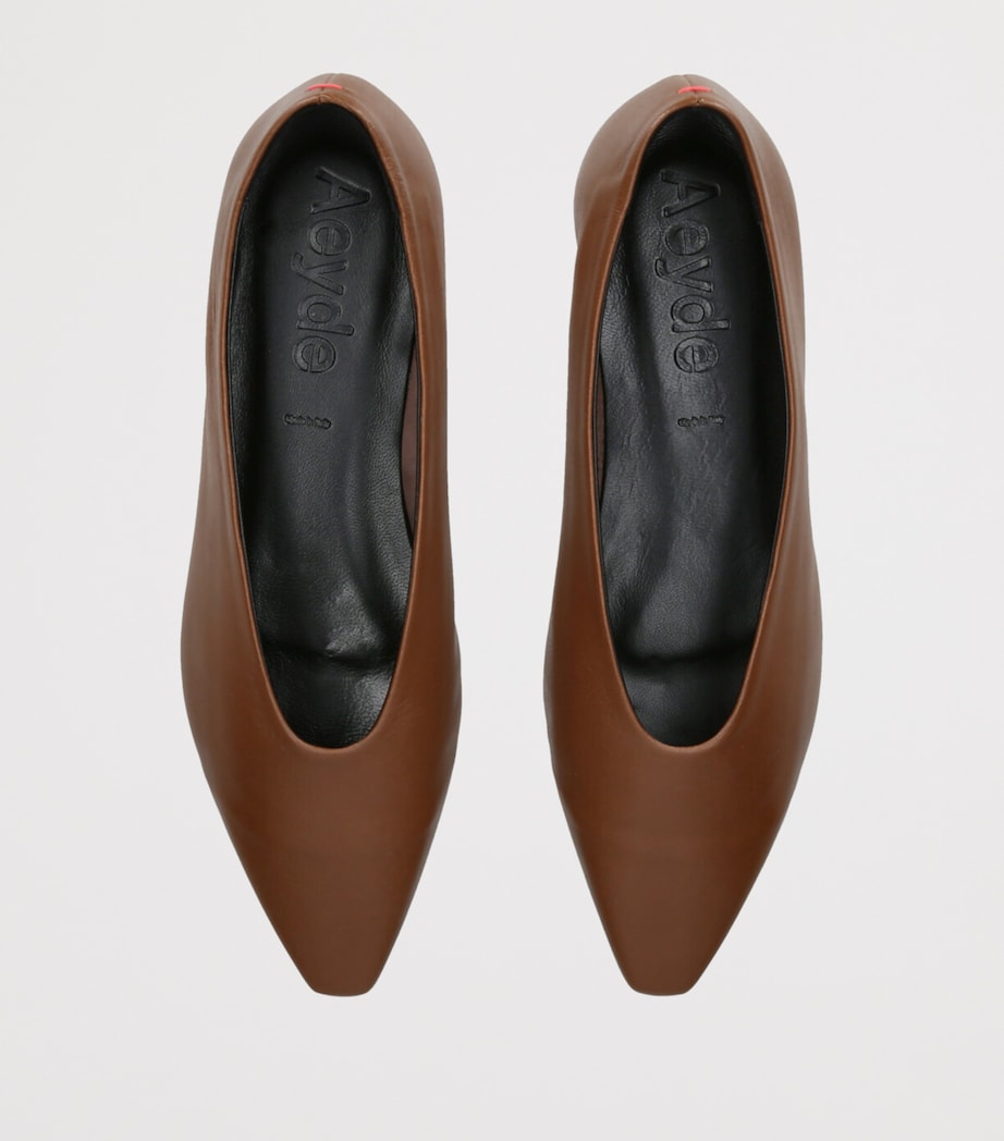 Leather Betty Ballet Flats MID BROWN Image 4