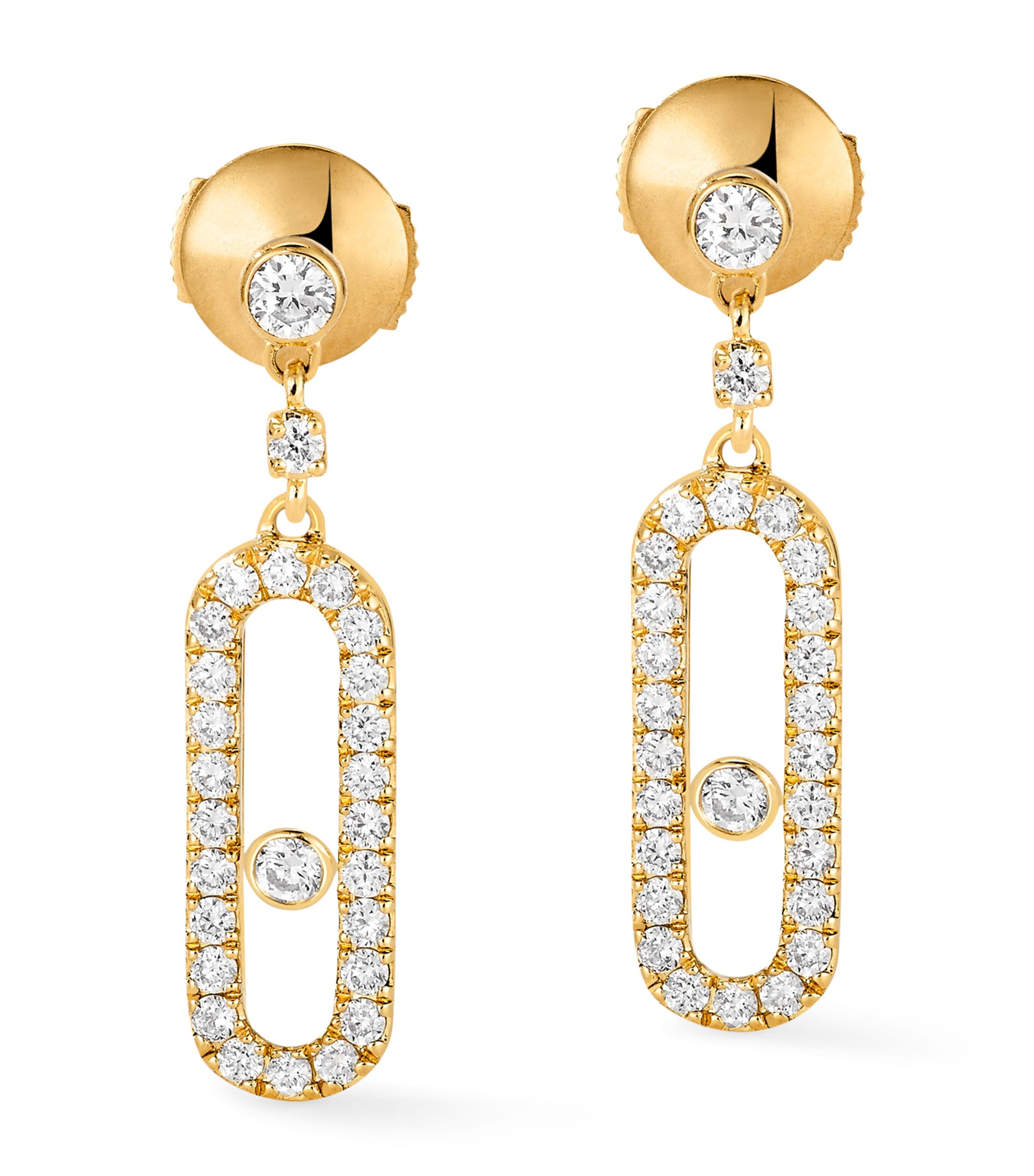 Messika Move Uno 18k Yellow Gold Diamond Hoop Earrings