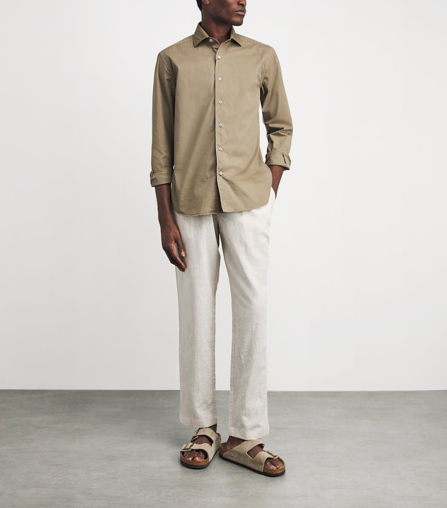 Corneliani Mens Cotton-Blend Shirt Brown Image 2
