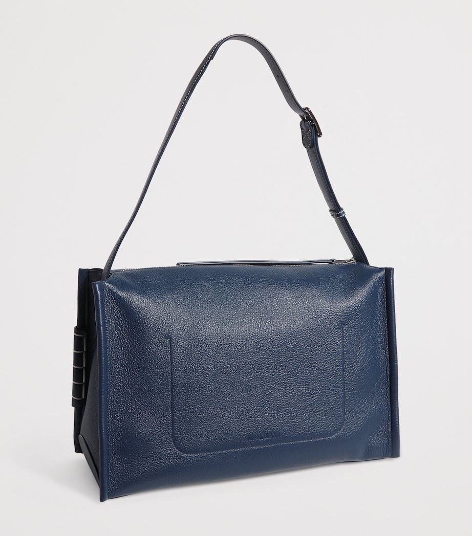 Leather Loafer Messenger Bag DENIM BLUE Image 3