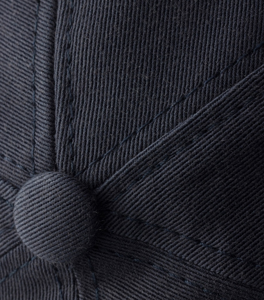 Prada Cotton Gabardine Embroidered Baseball Cap Blue Image 3
