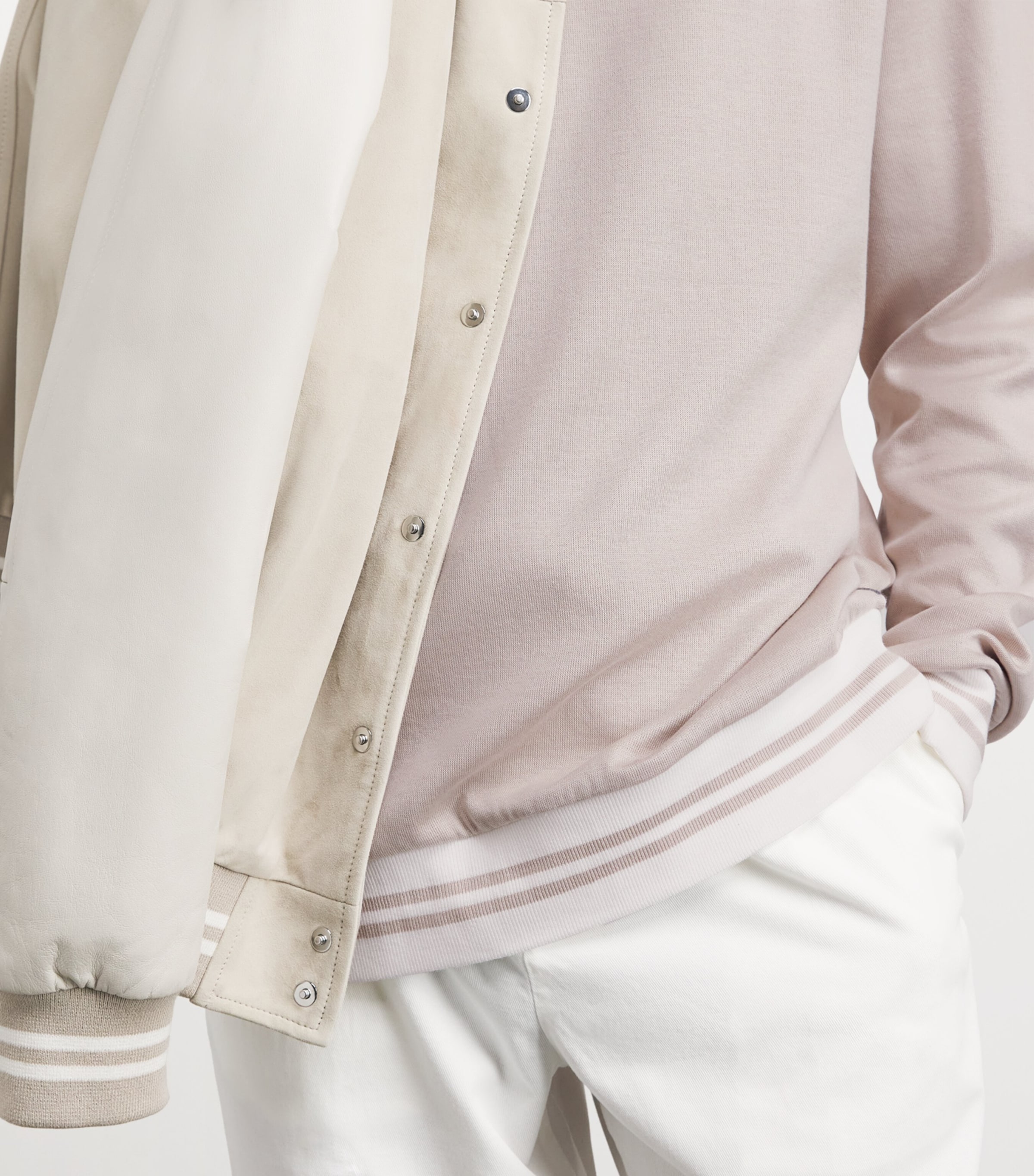 Eleventy Mens Cotton-Blend Sweatshirt Tortora E Avorio Image 3