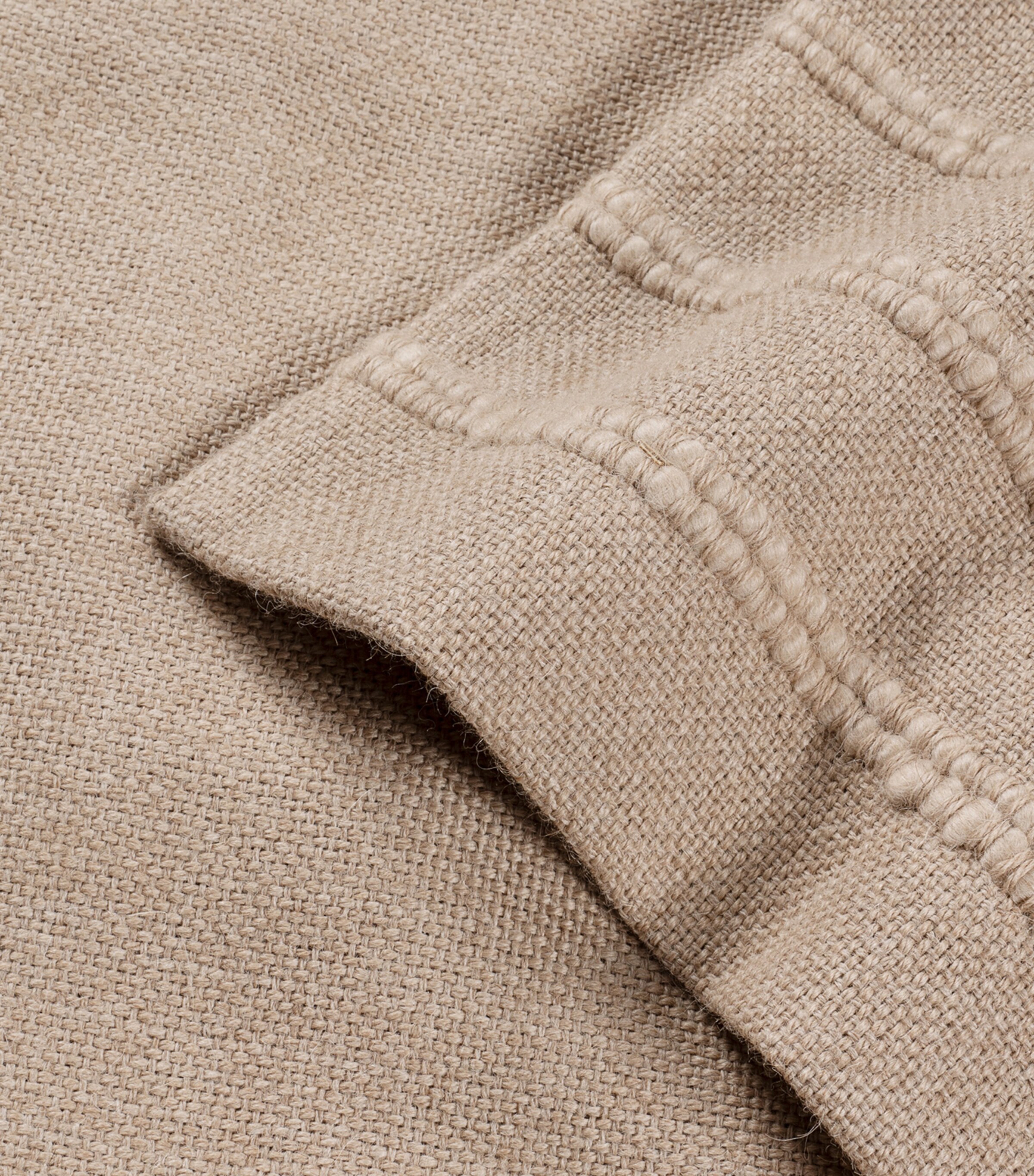 Hamam Wool Alpaca Ribbed Cushion Case (50cm x 50cm) Beige Image 3