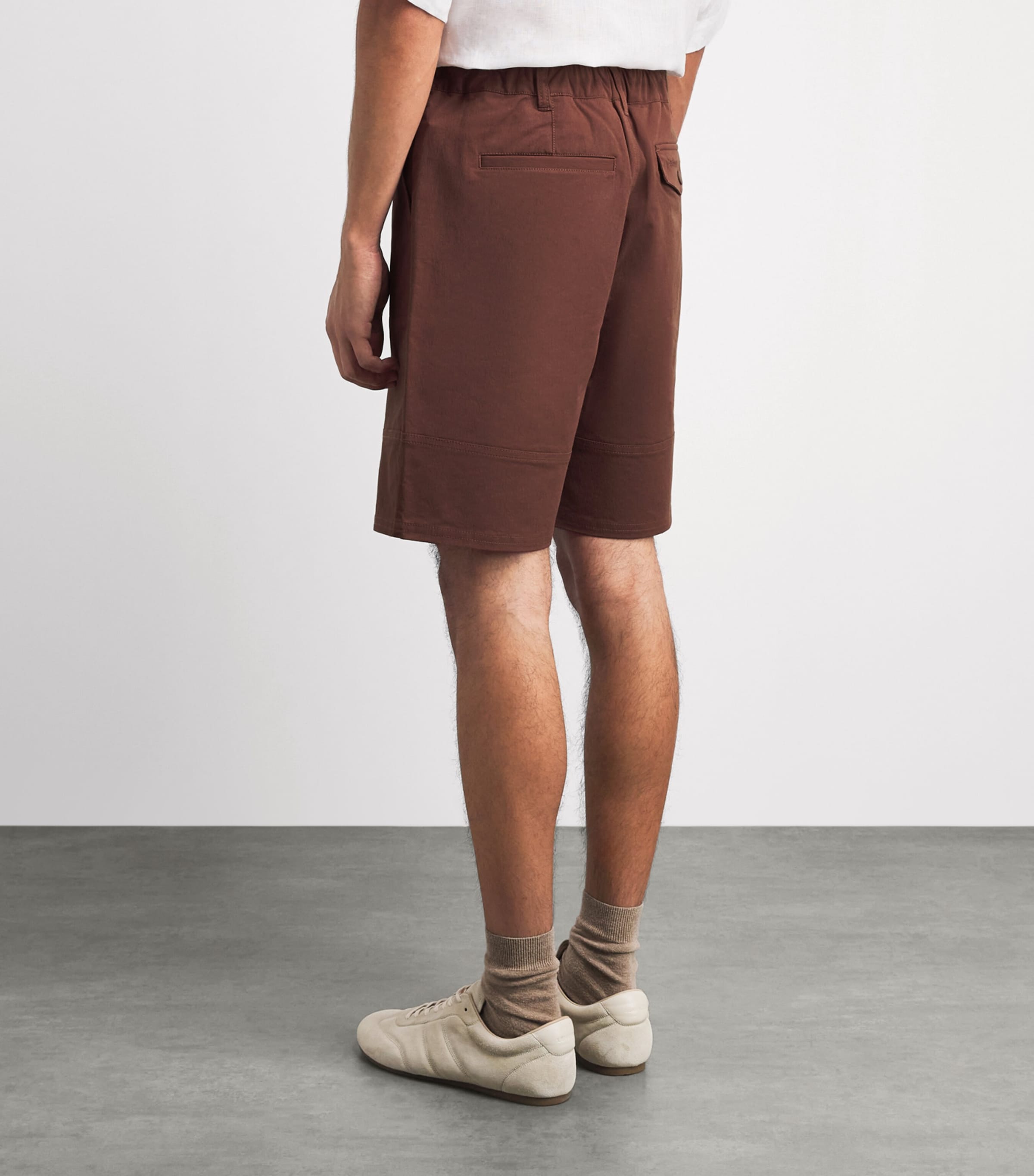 Barbour Mens Stretch-Twill Strickland Shorts Burnt Pepper Image 5